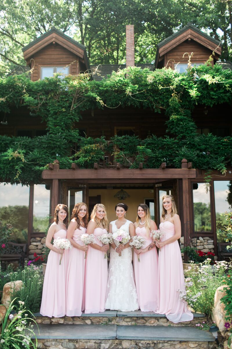 Long Blush Pink Chiffon Bridesmaid Dresses