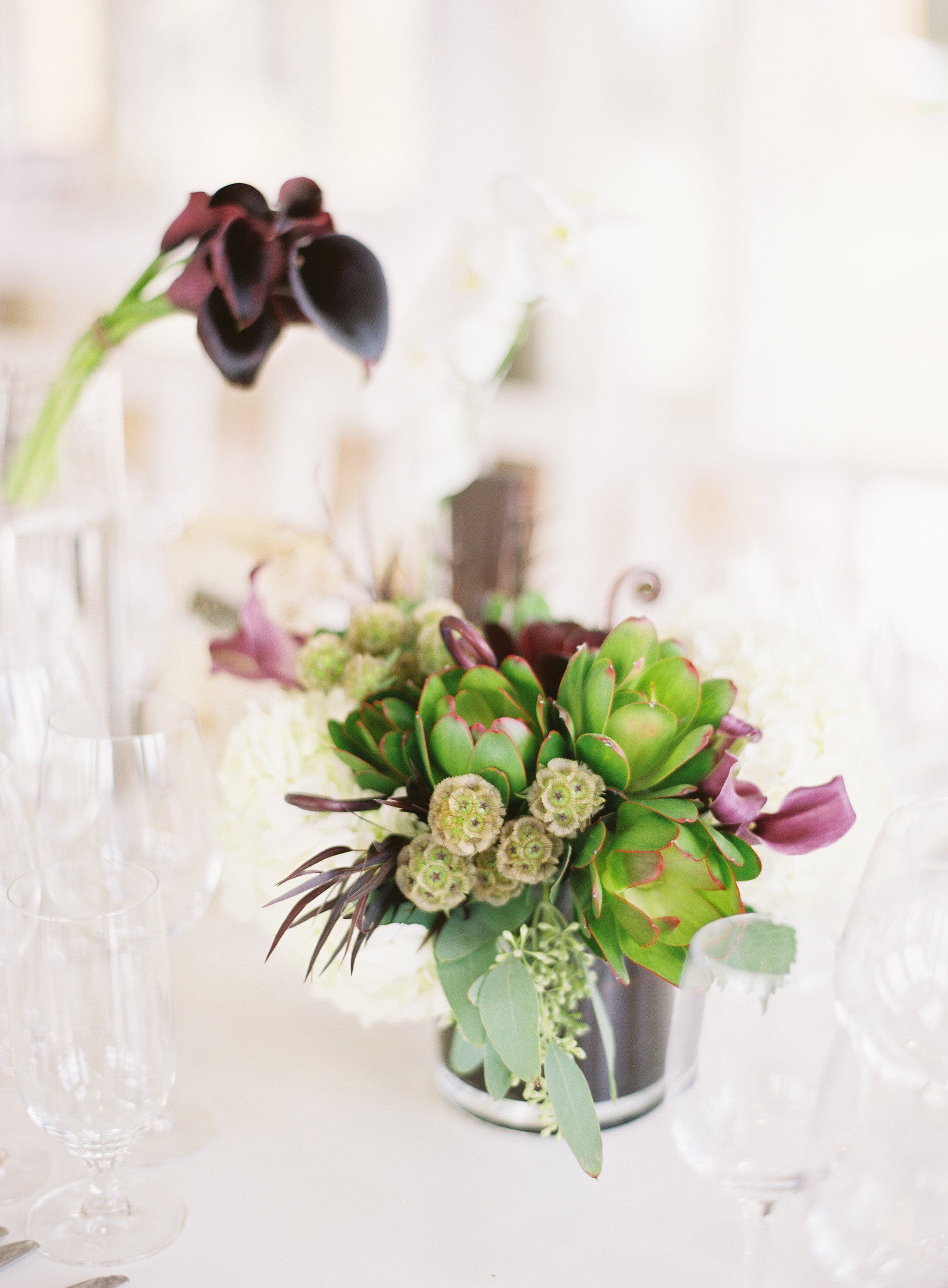 Purple and Green Centerpiece