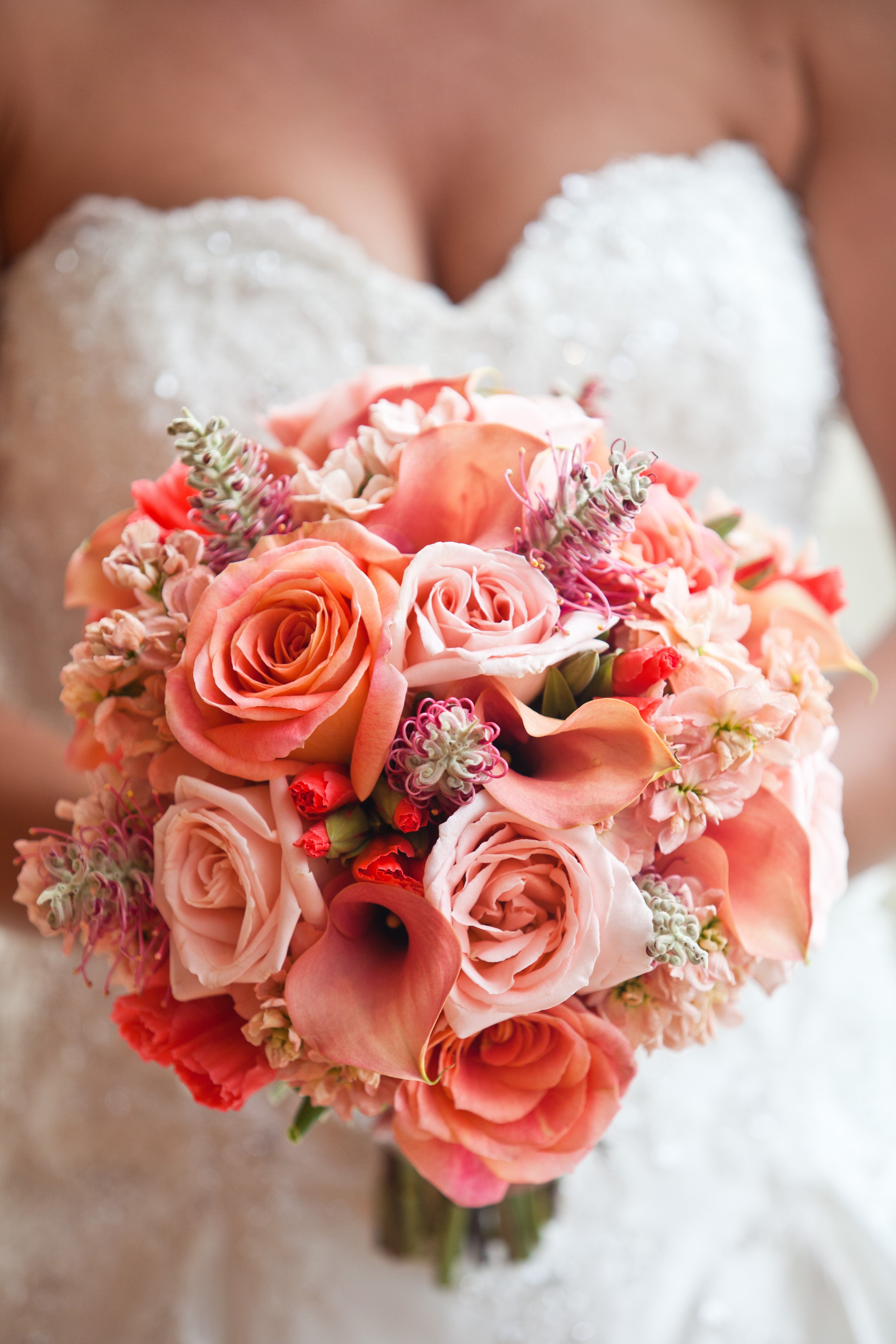 coral wedding flower