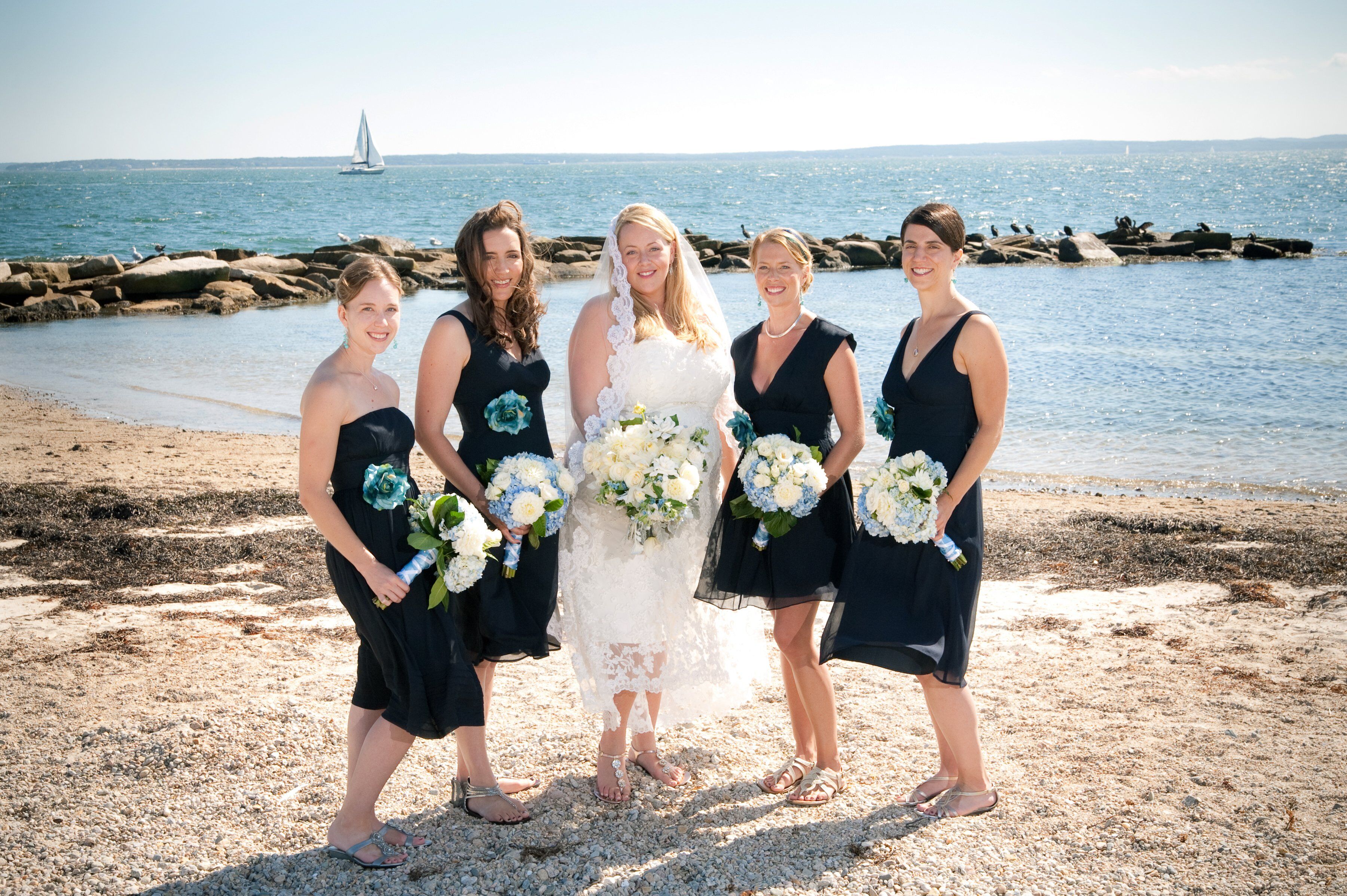 Navy beach outlet bridesmaid dress