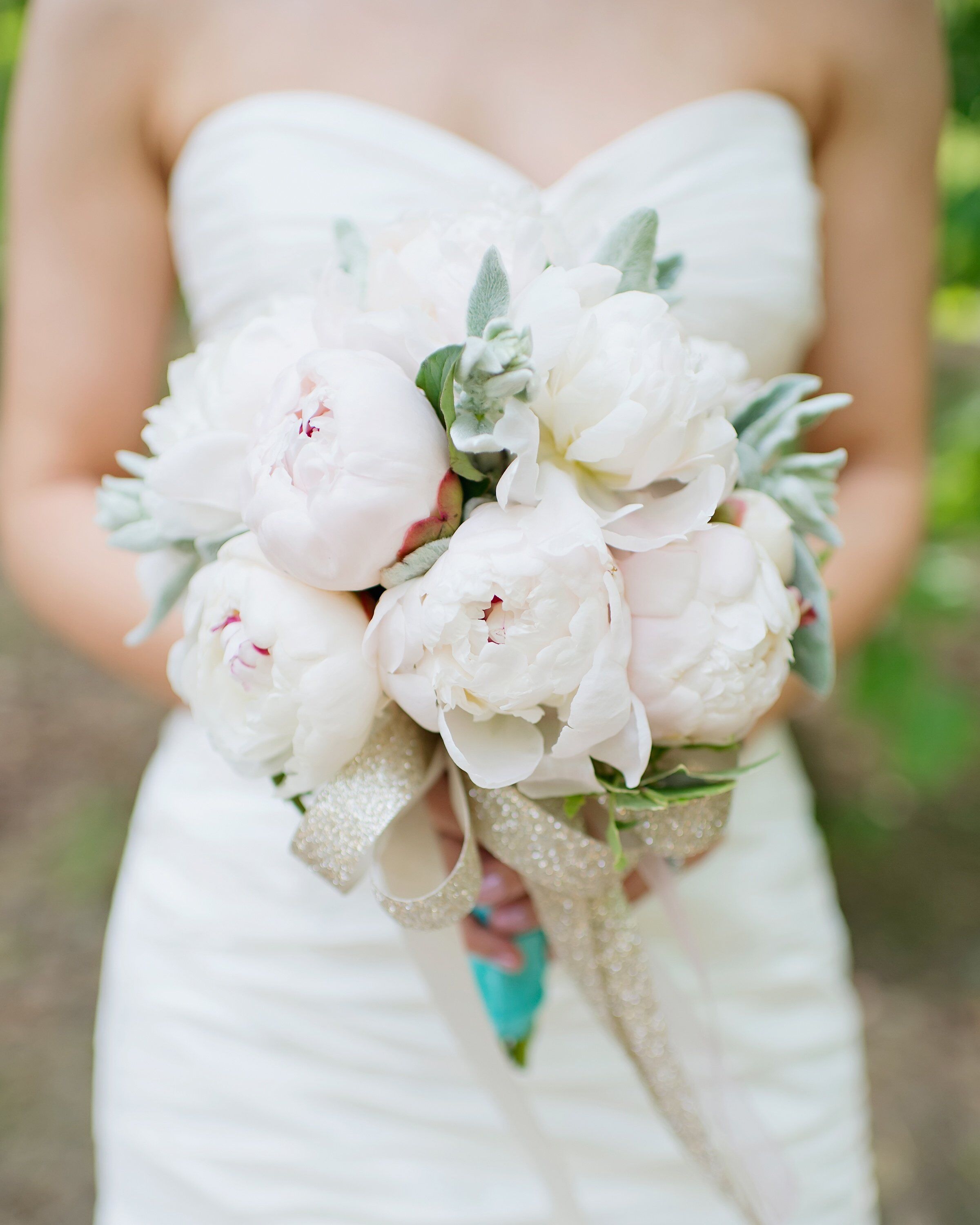 Blush Peony and Lamb's Ear Bridal Bouquet