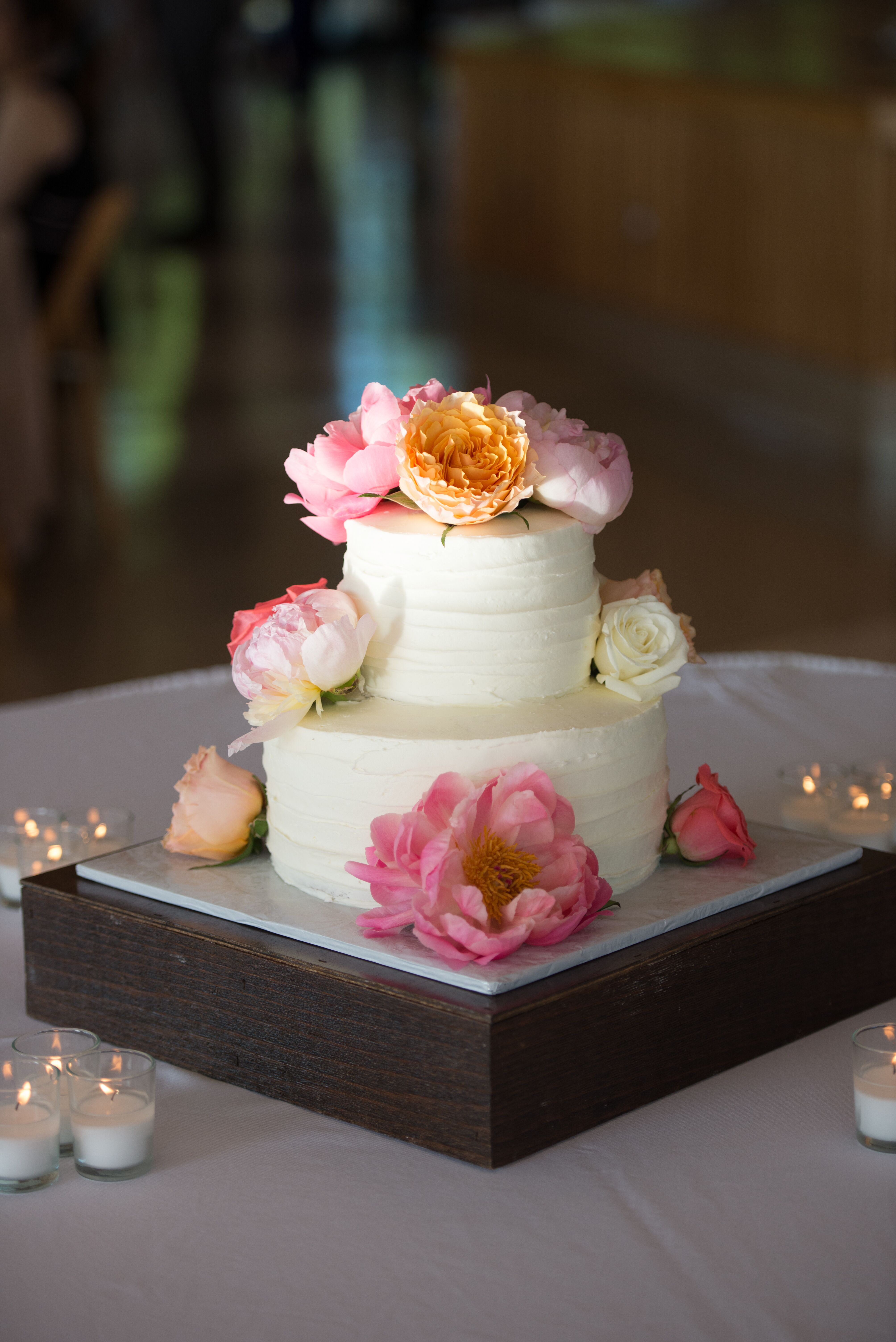 Round, Two Tier, Buttercream Wedding Cake