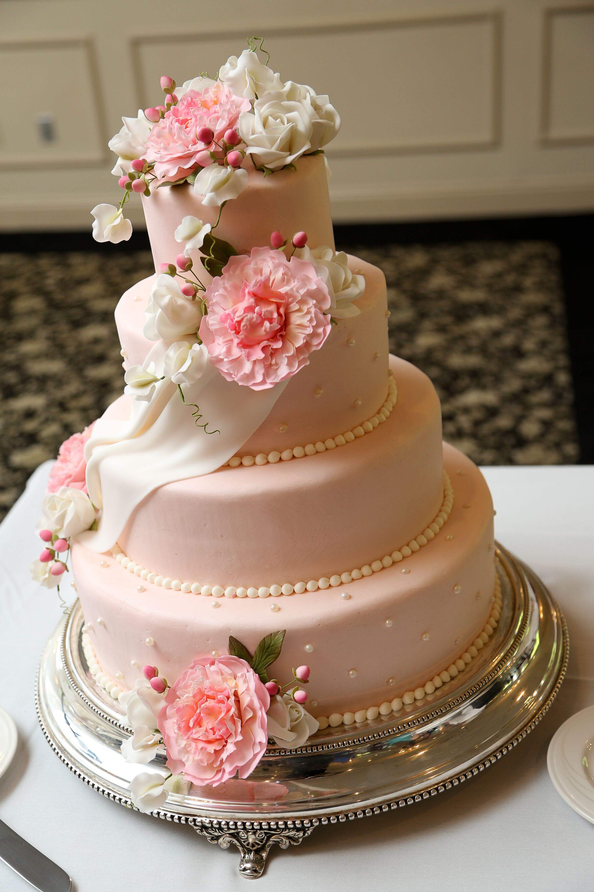 Pastel Pink Wedding Cake