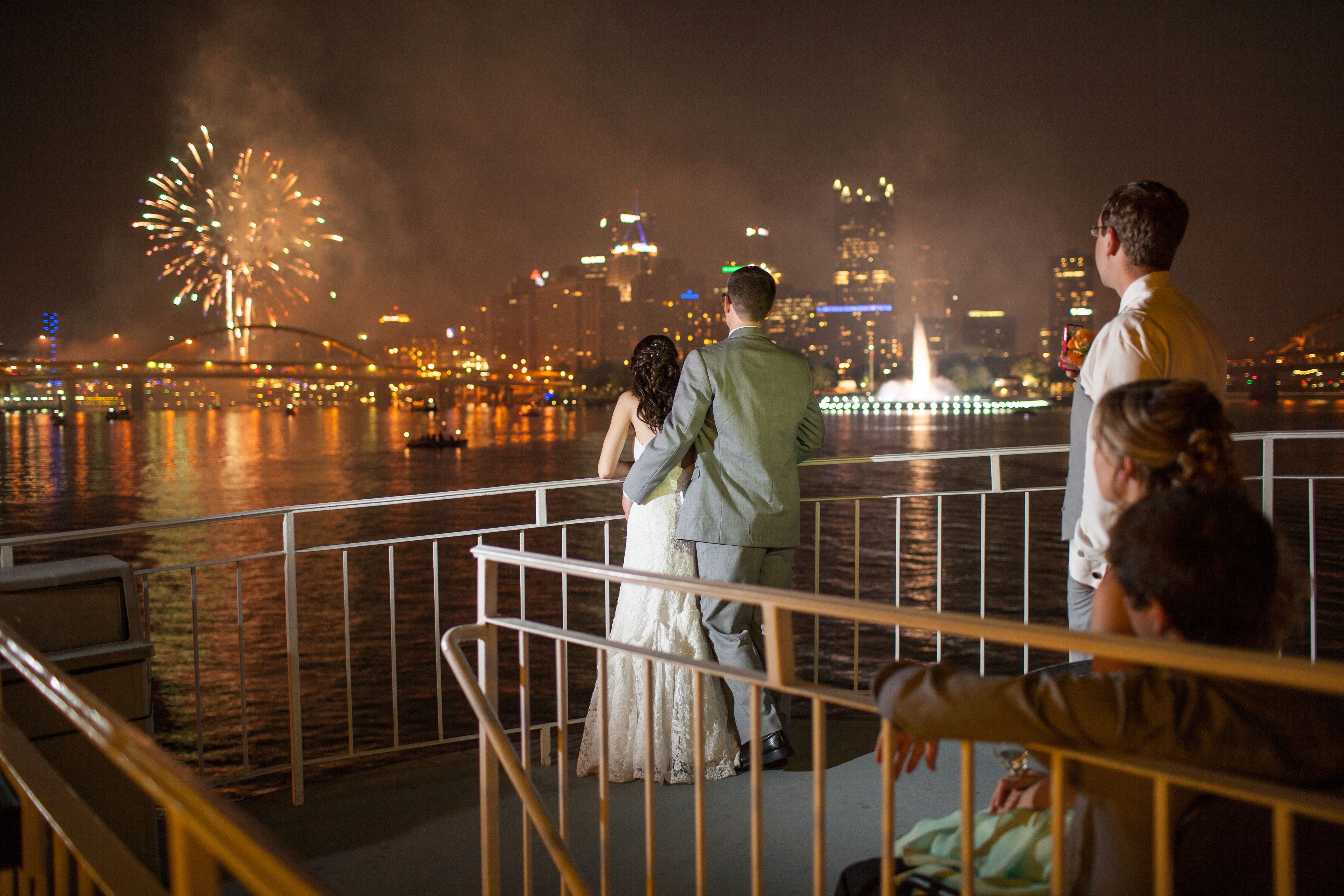 Fireworks at Gateway Clipper Fleet Wedding