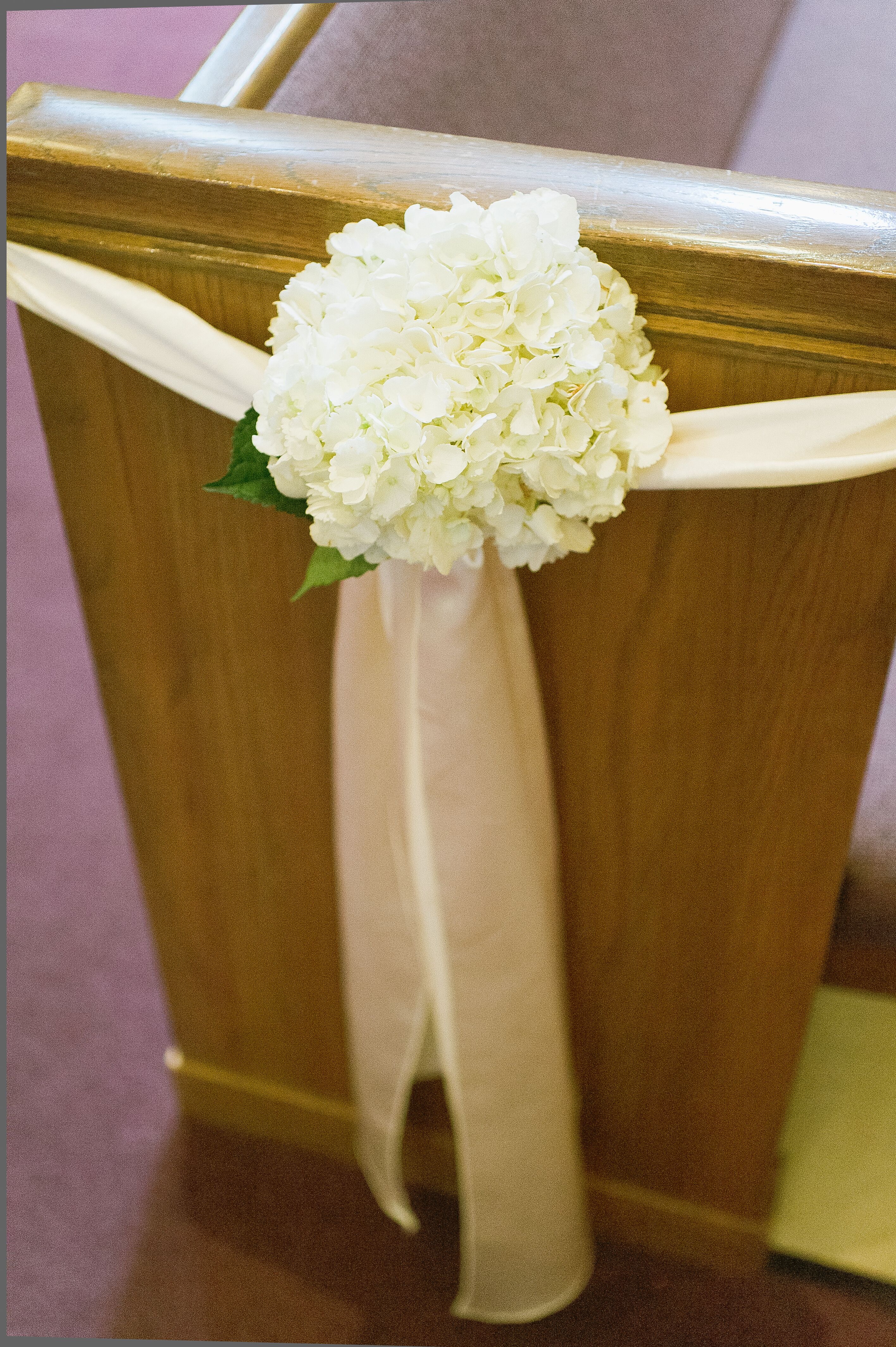 White Hydrangeas Aisle Decor