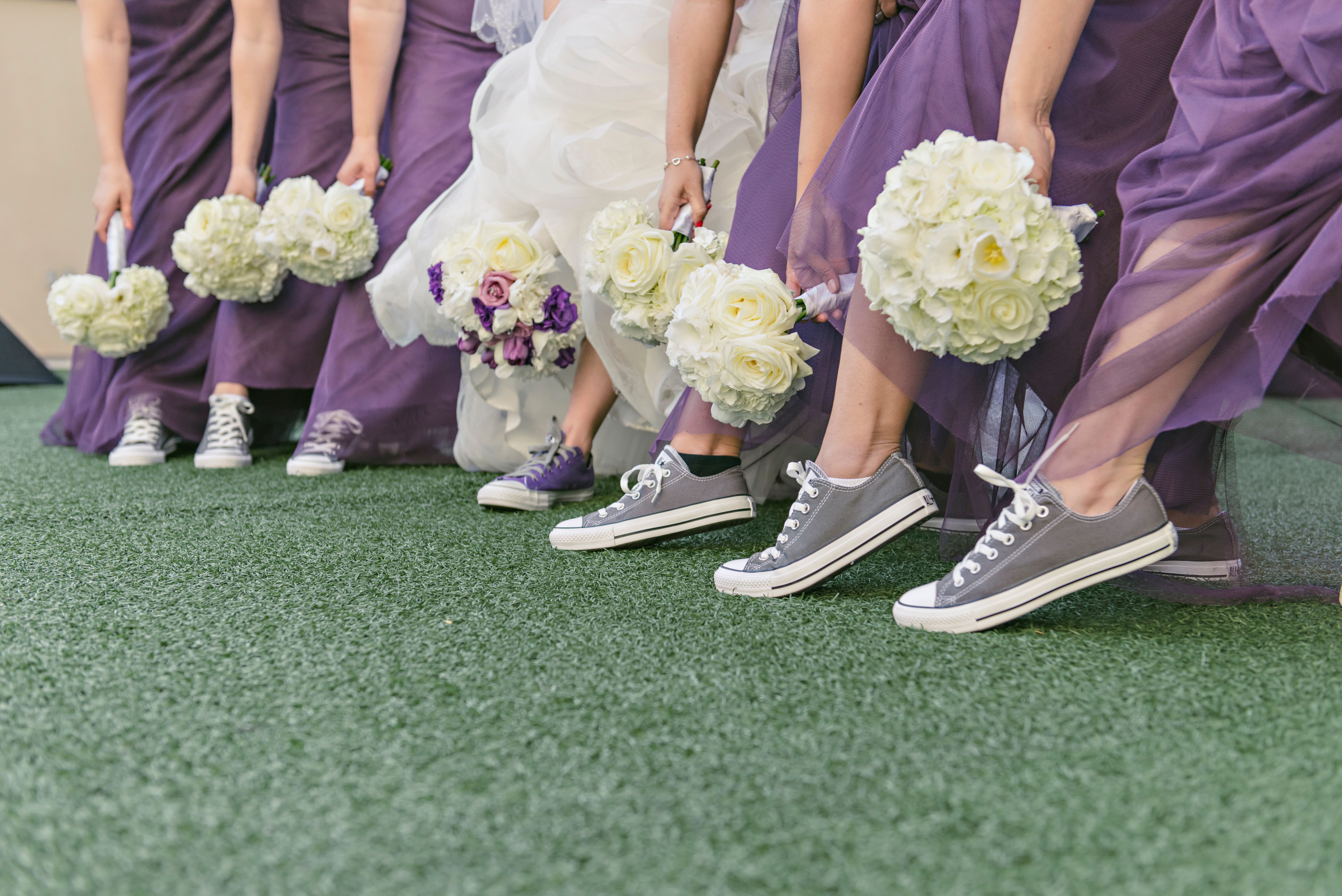 bridesmaid with sneakers