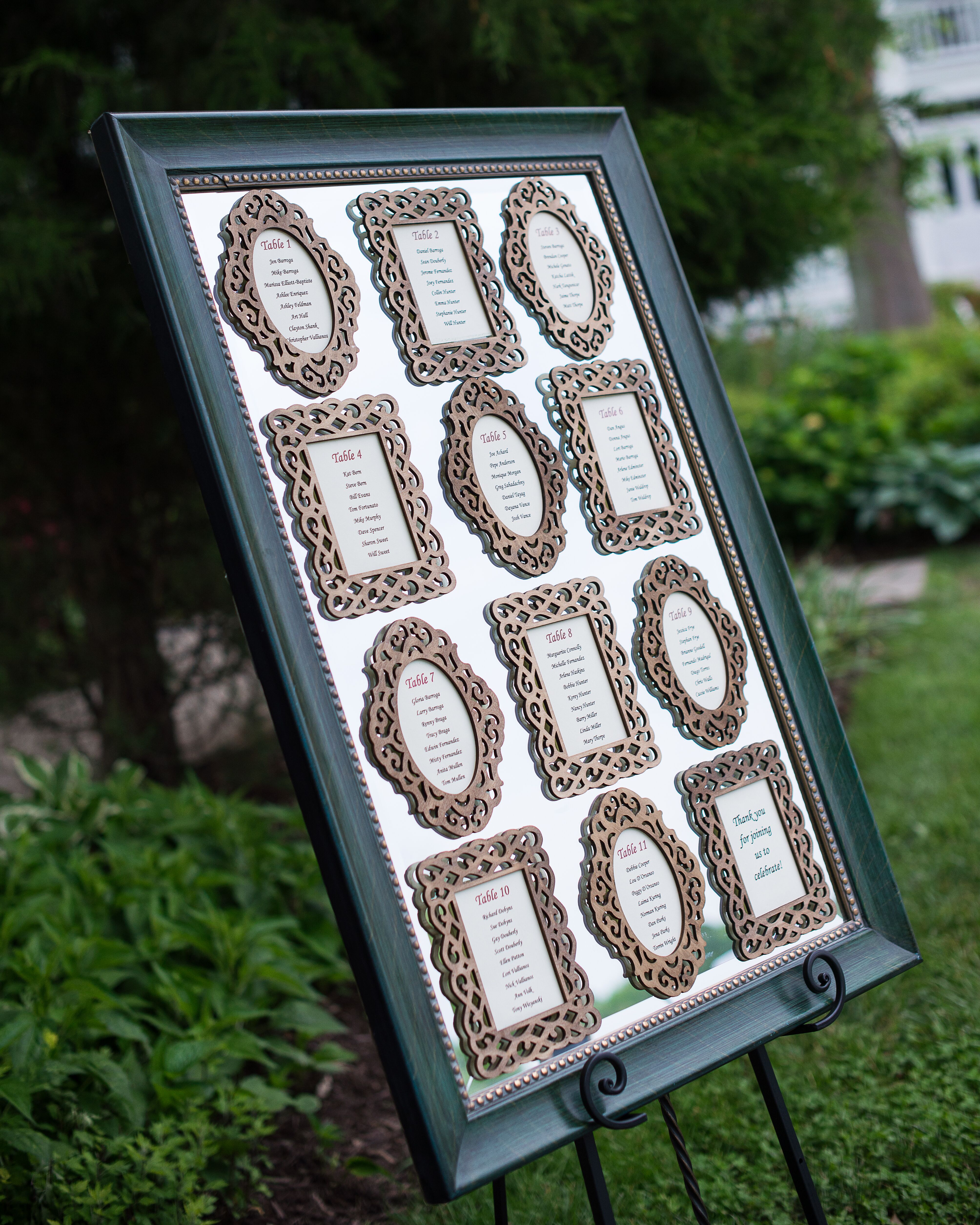 Framed Seating Charts Inside a Larger Frame