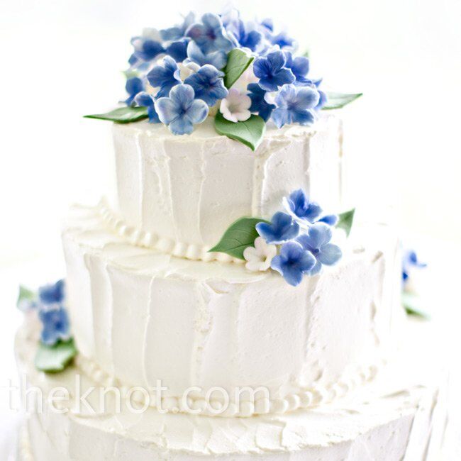 Hand Painted Sugar Hydrangea Cake