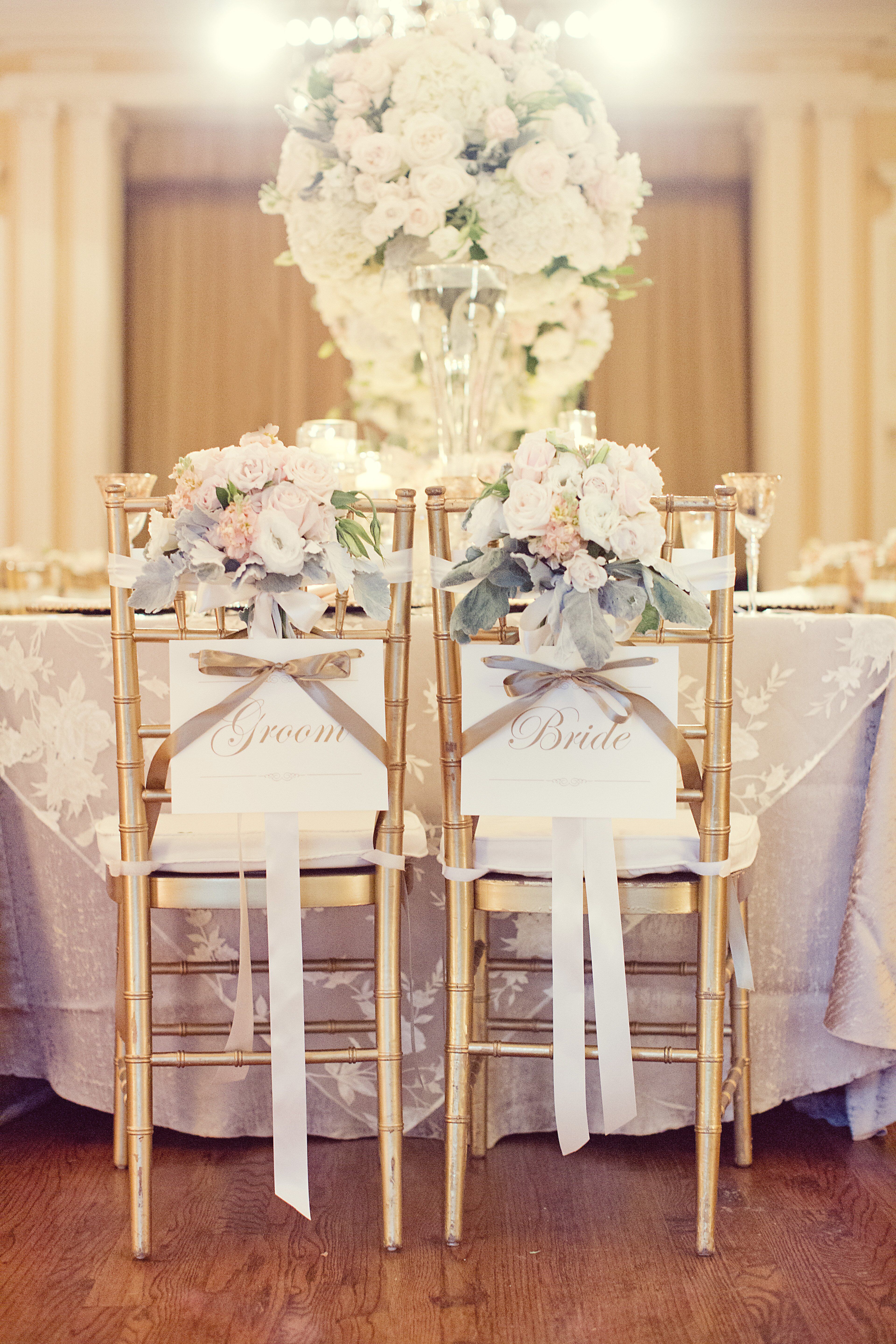 Romantic Bride and Groom Chairs