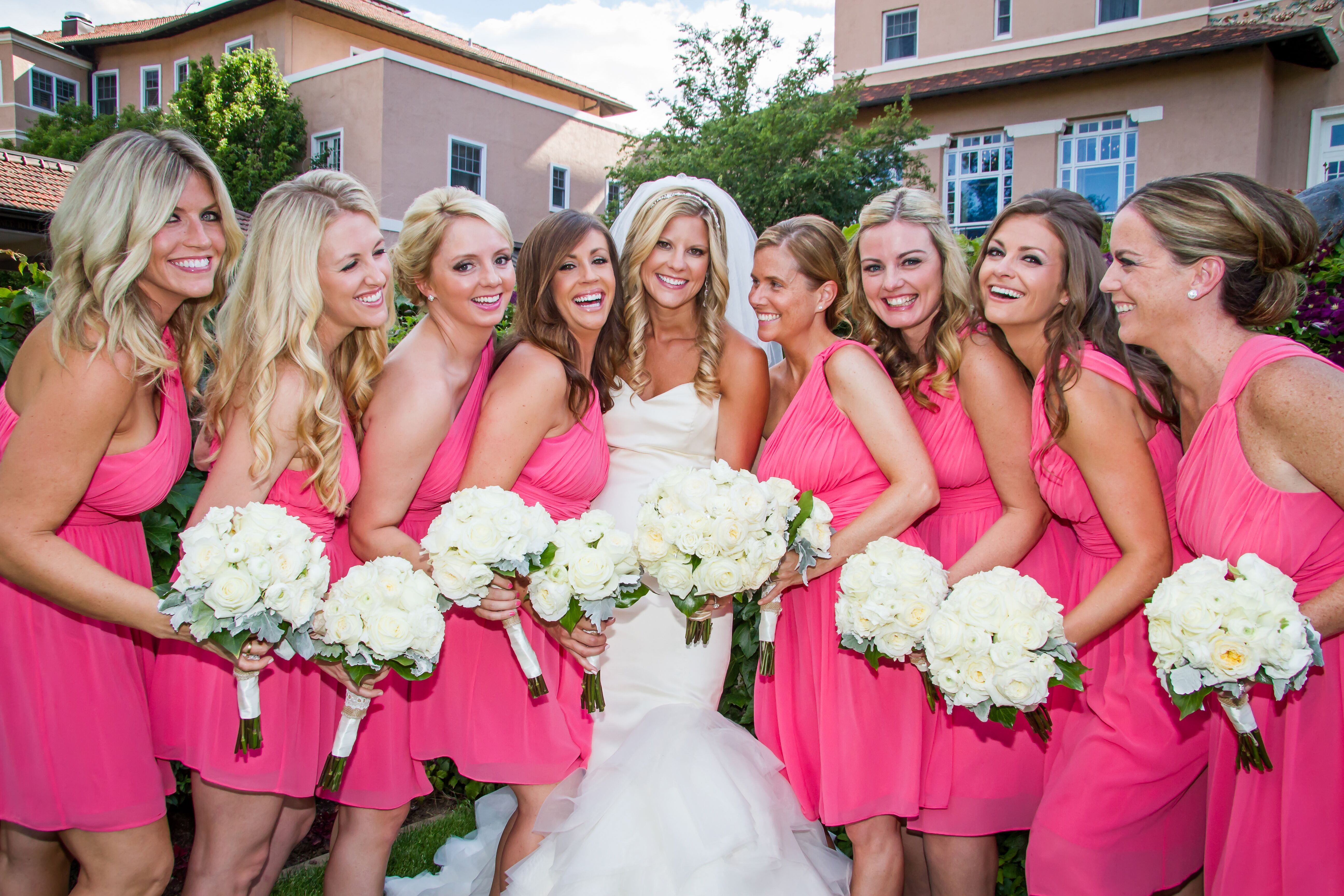 Cerise pink hotsell bridesmaid dresses