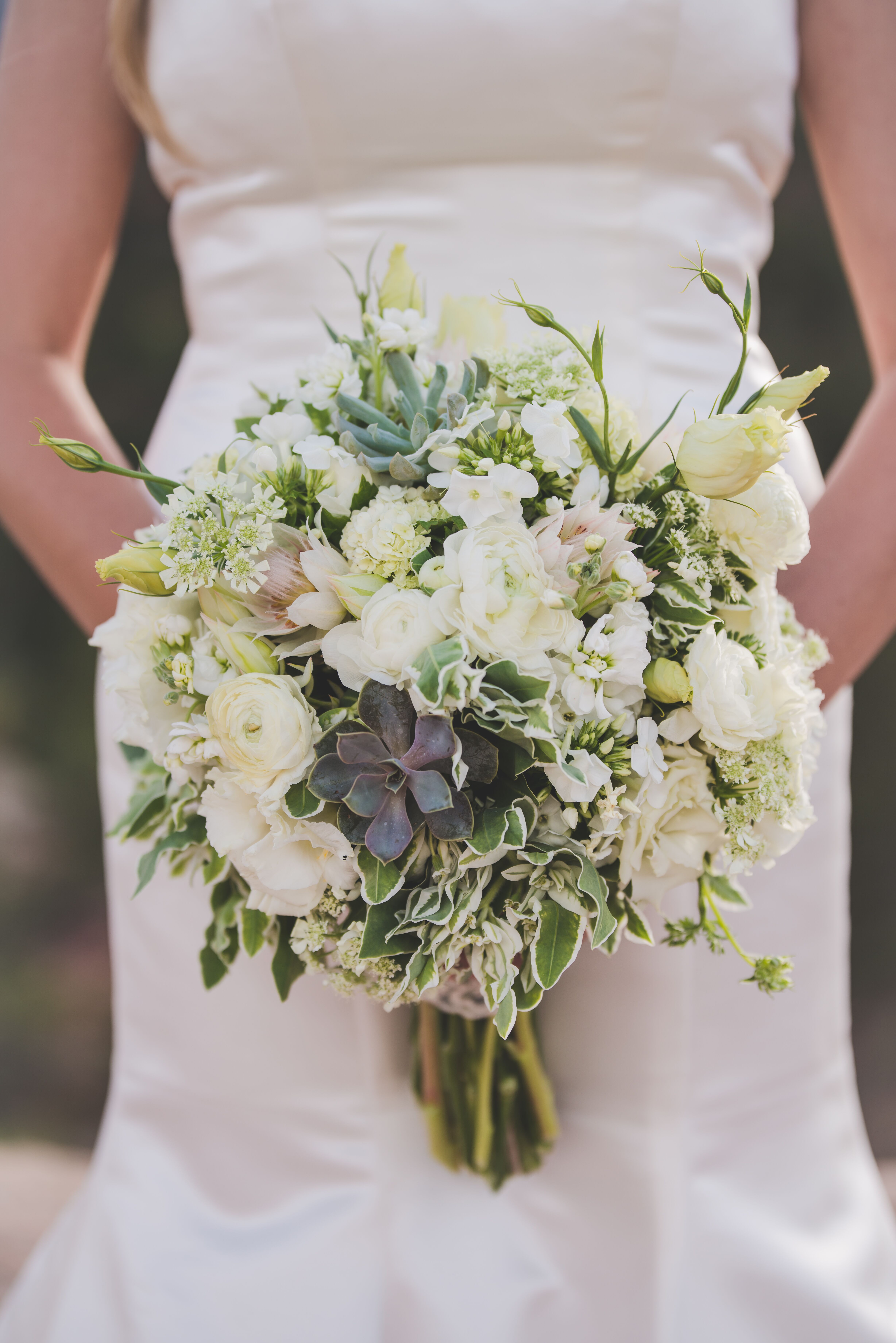 Succulents Roses Queen Anne s Lace Bridal Bouquet