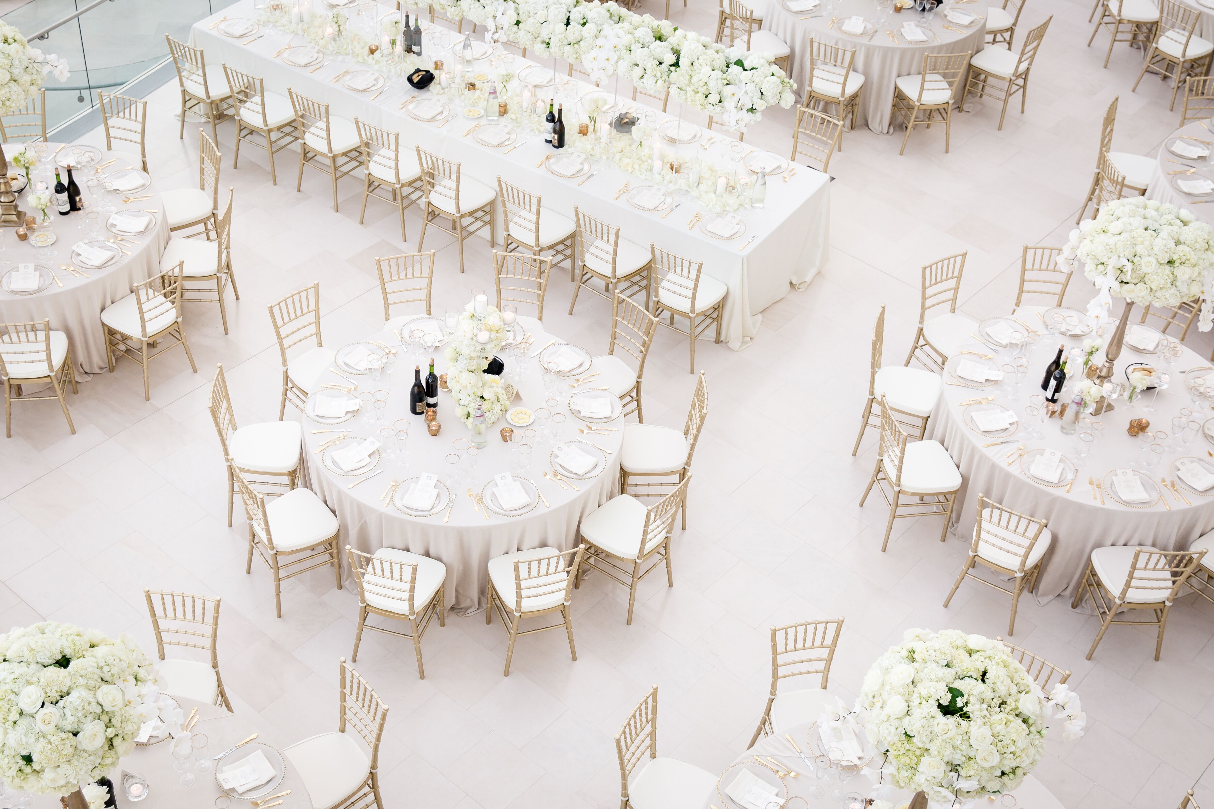 Glamorous All-White Wedding Reception