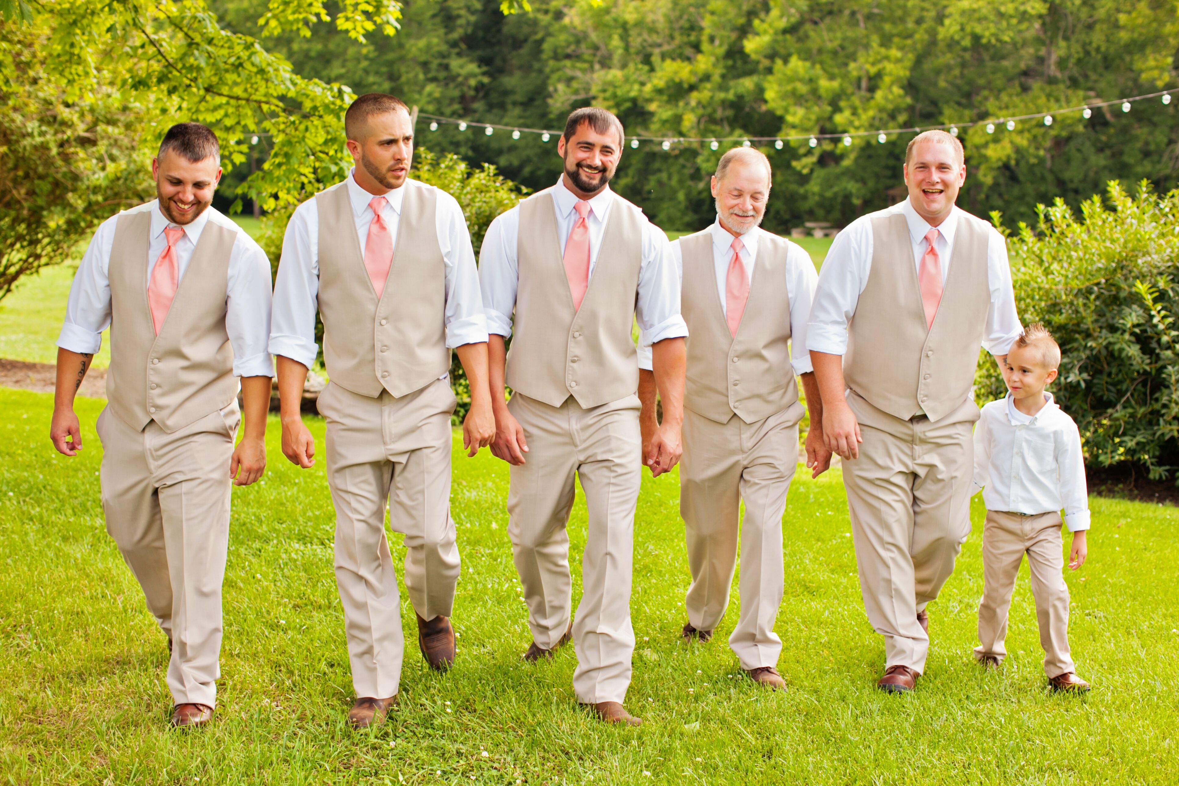 Mens tan vest on sale and pants for wedding