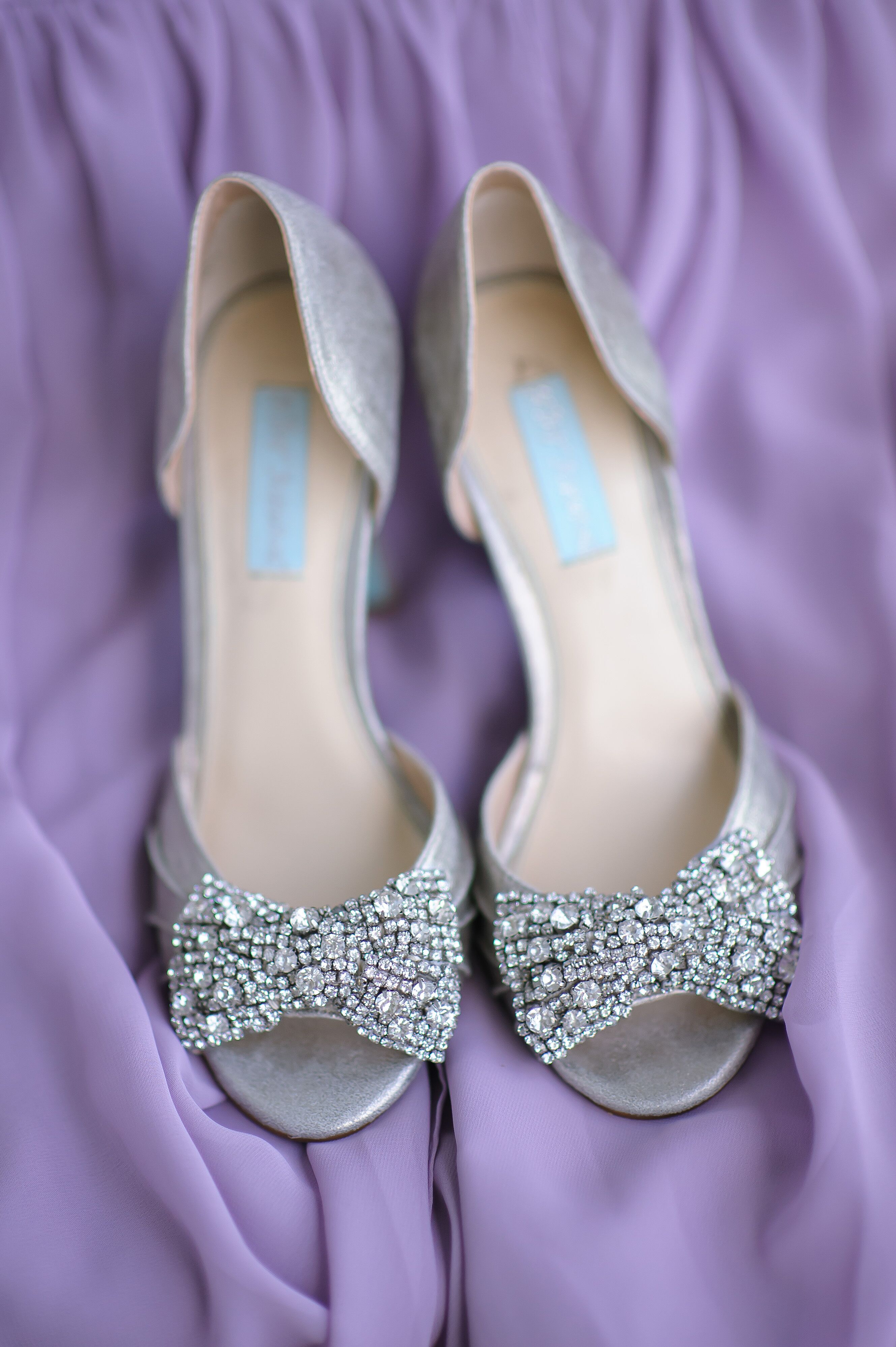 Silver Betsey Johnson Wedding Shoes with Bows