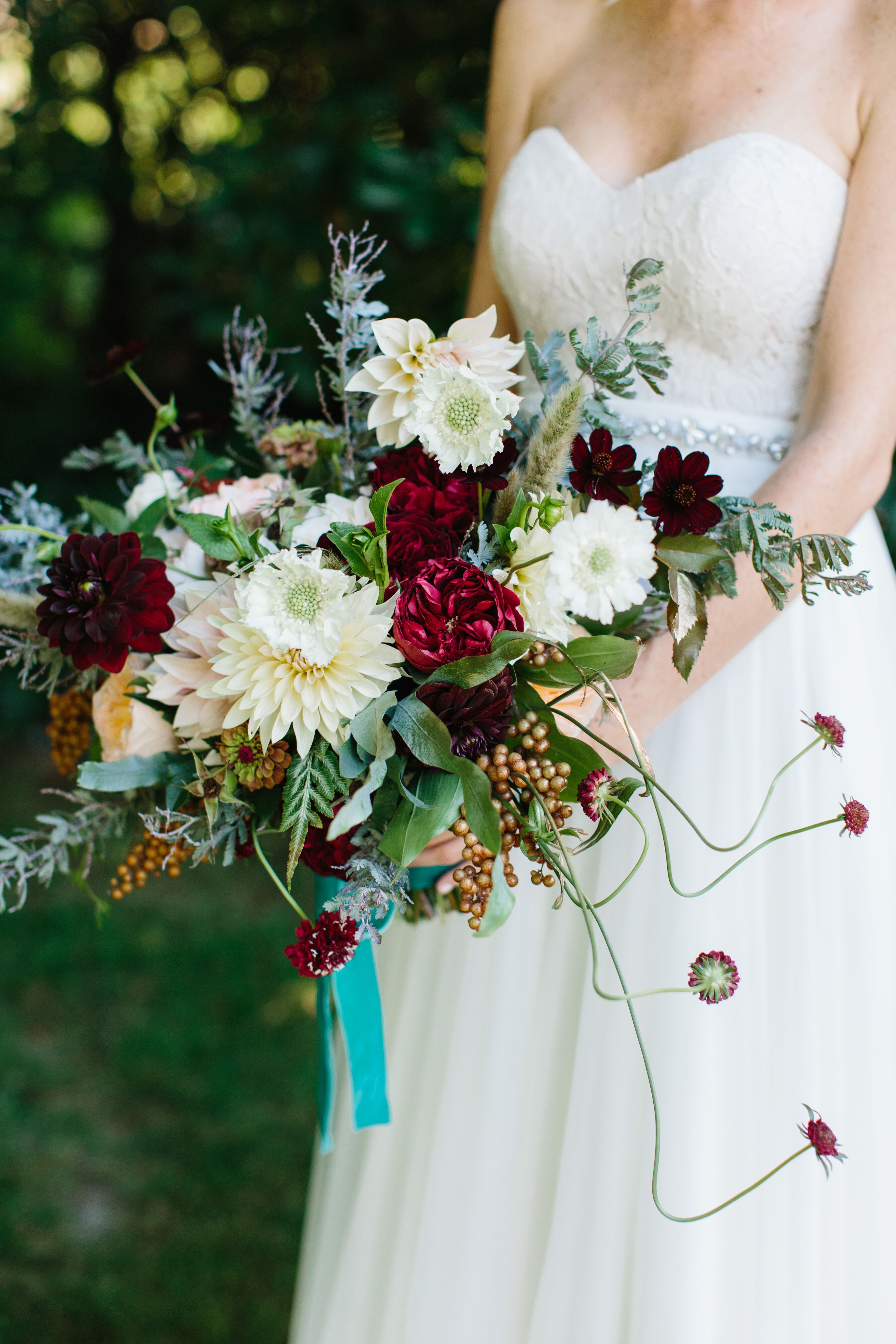 Organic Bohemian Bouquet with Scabiosa and Dahlias