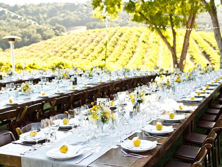 Wedding reception at vineyard