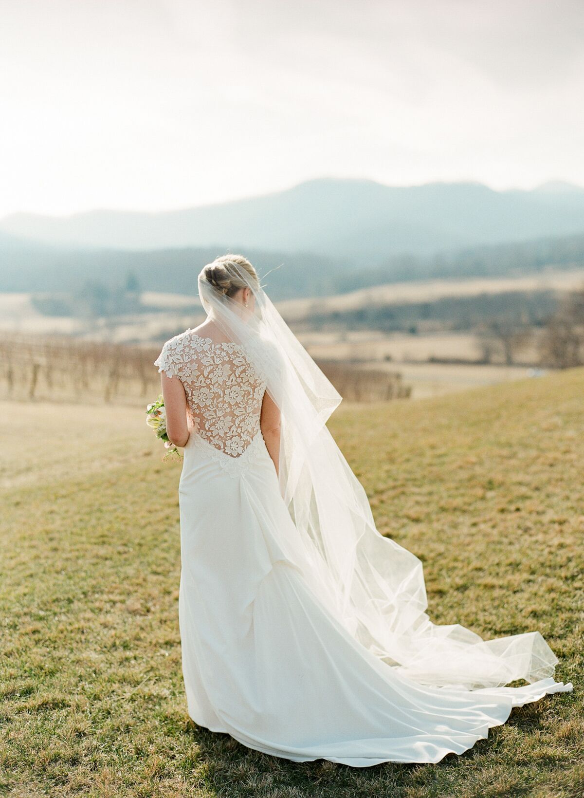 Lela Rose Dress and Cathedral Veil