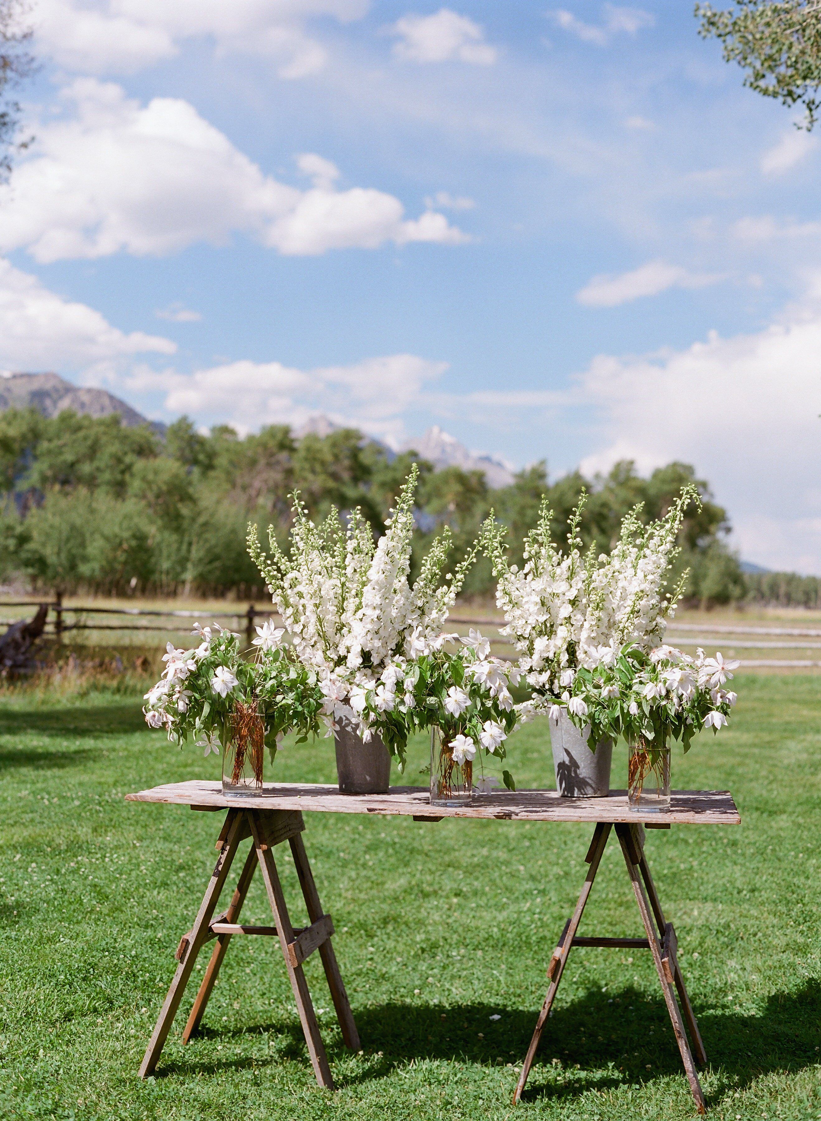 Rustic Altar With White Flowers