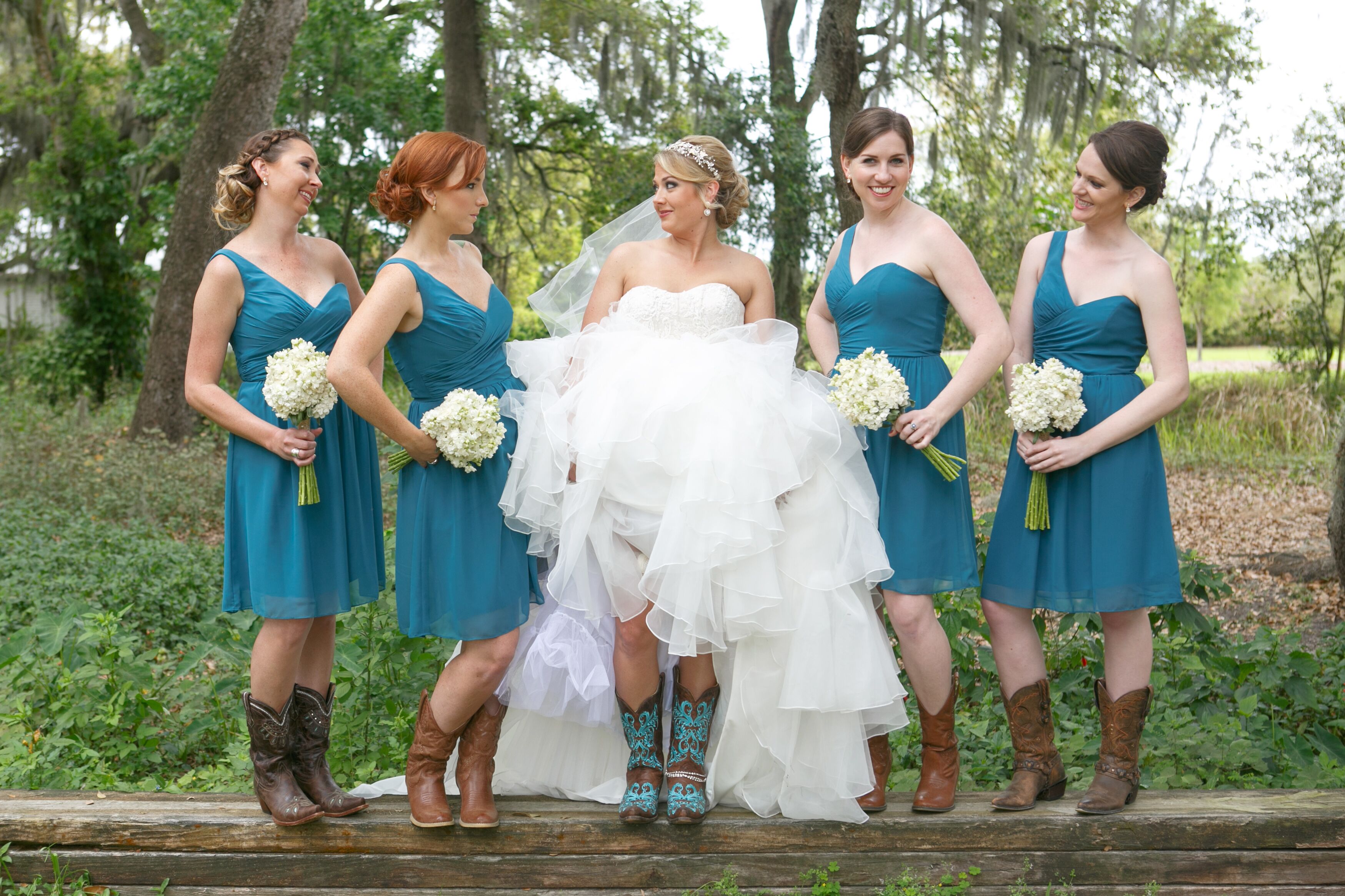 Short Teal One-Shoulder Bridesmaid Dresses