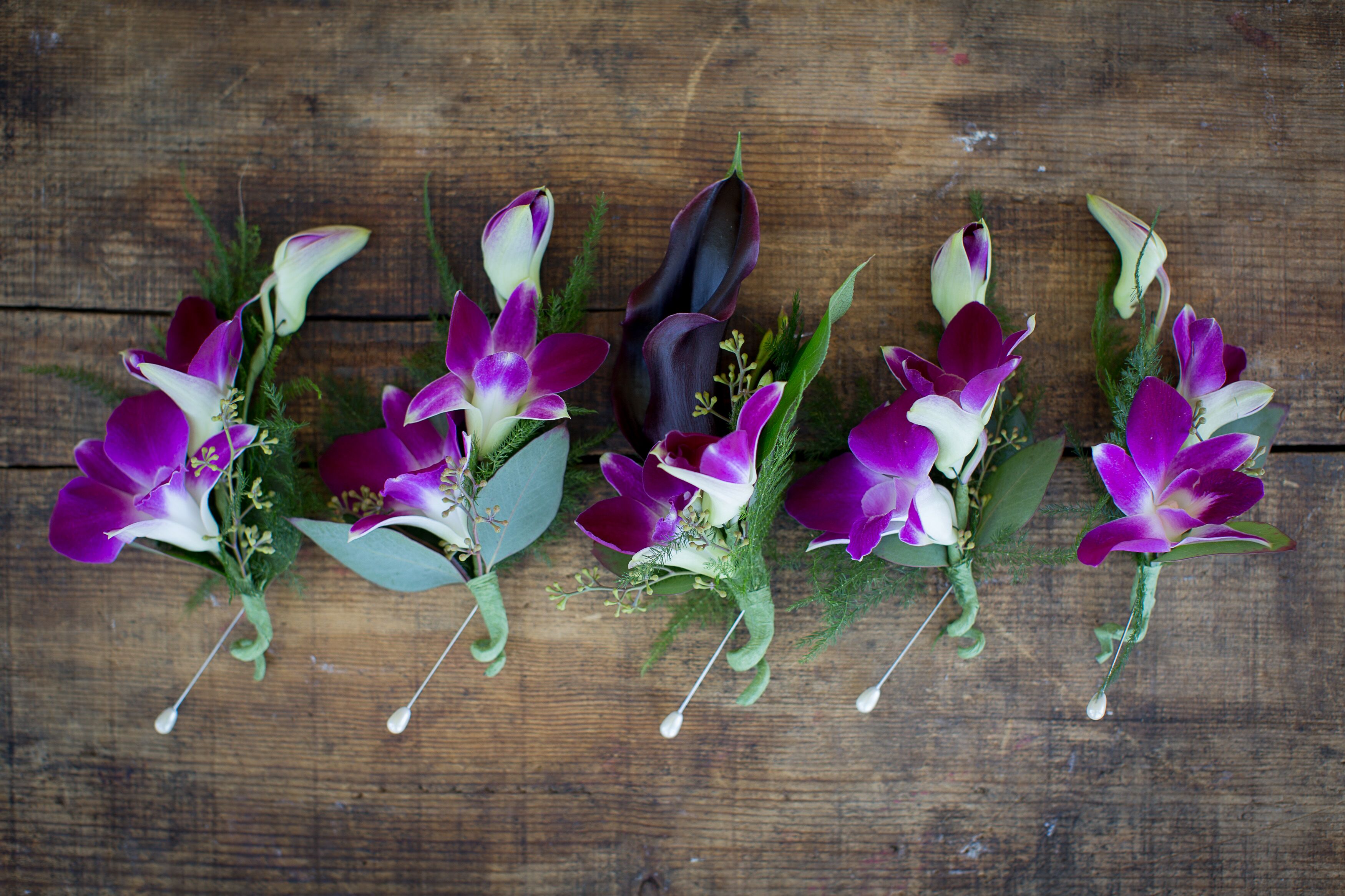 Purple Orchid Boutonnieres