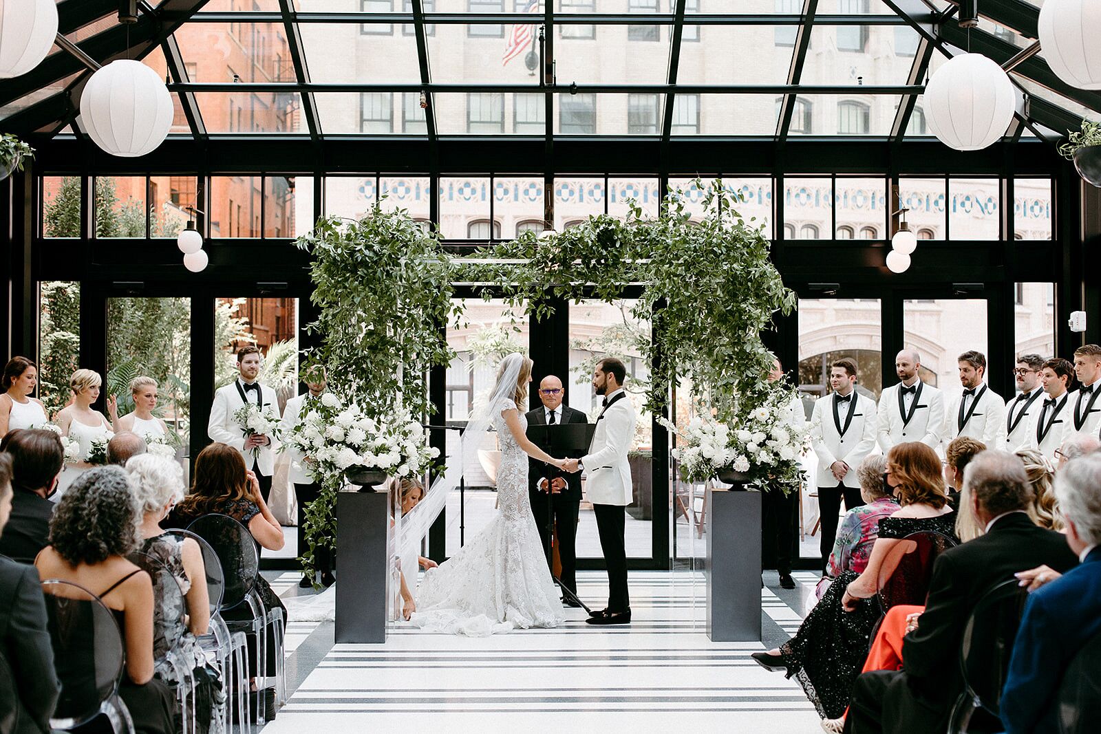 A Modern Black-and-White Wedding at the Shinola Hotel in Detroit, Michigan