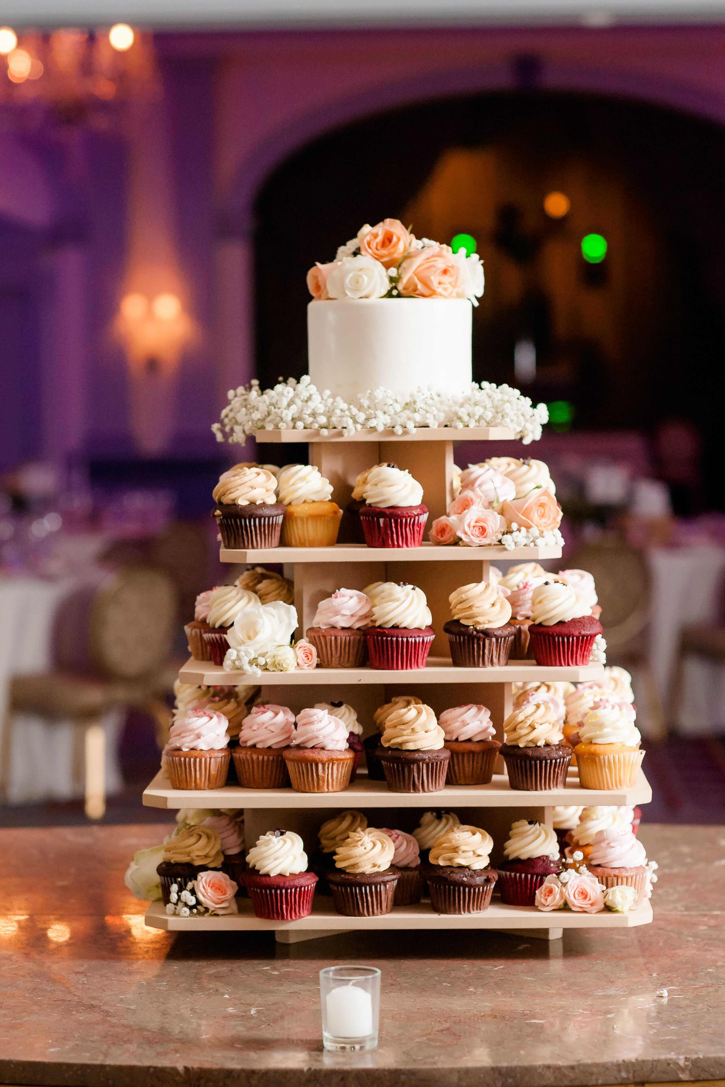 Tiered Cupcake Tower for Dessert