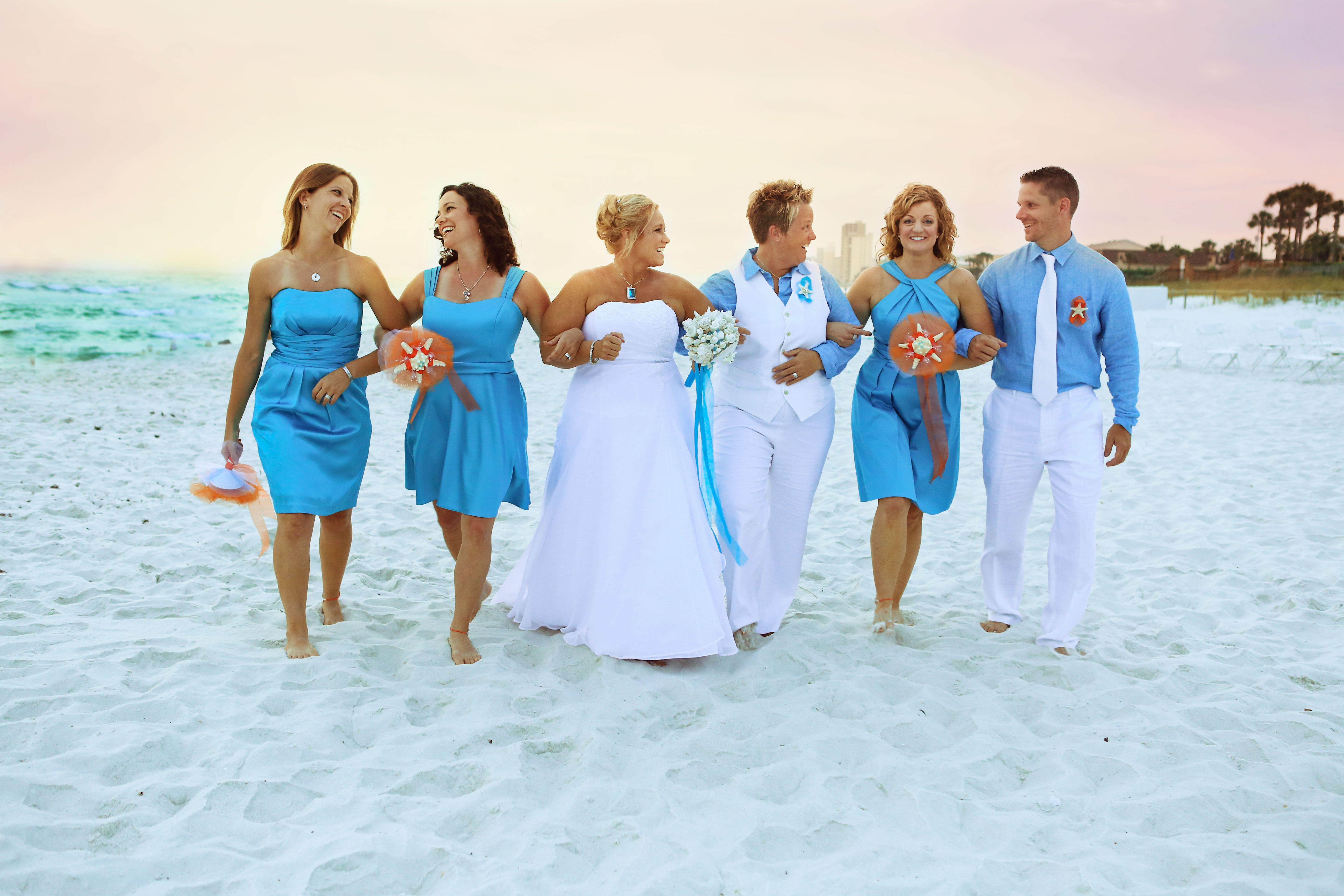 Malibu Blue Wedding Party Attire