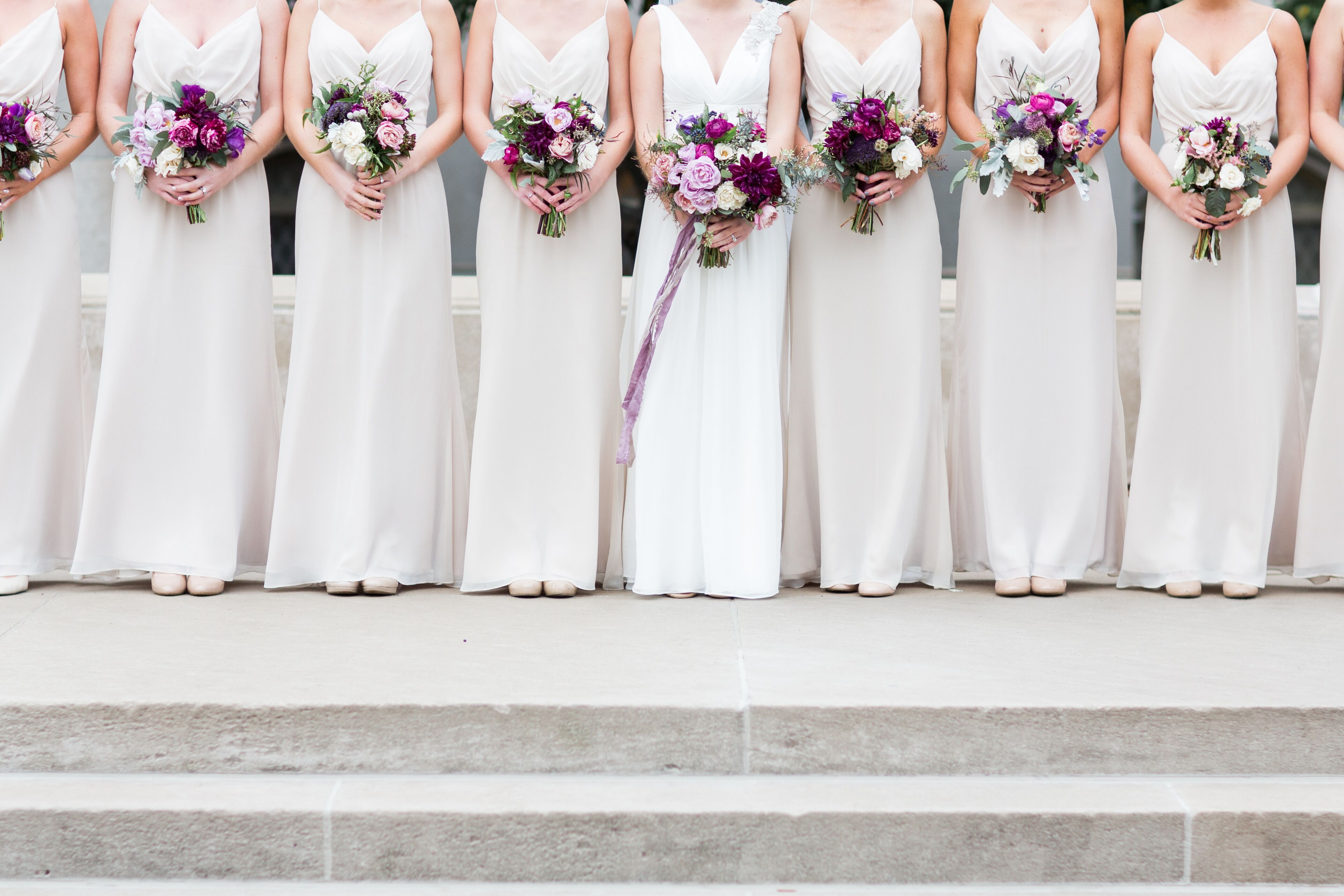 black and champagne bridesmaid dresses