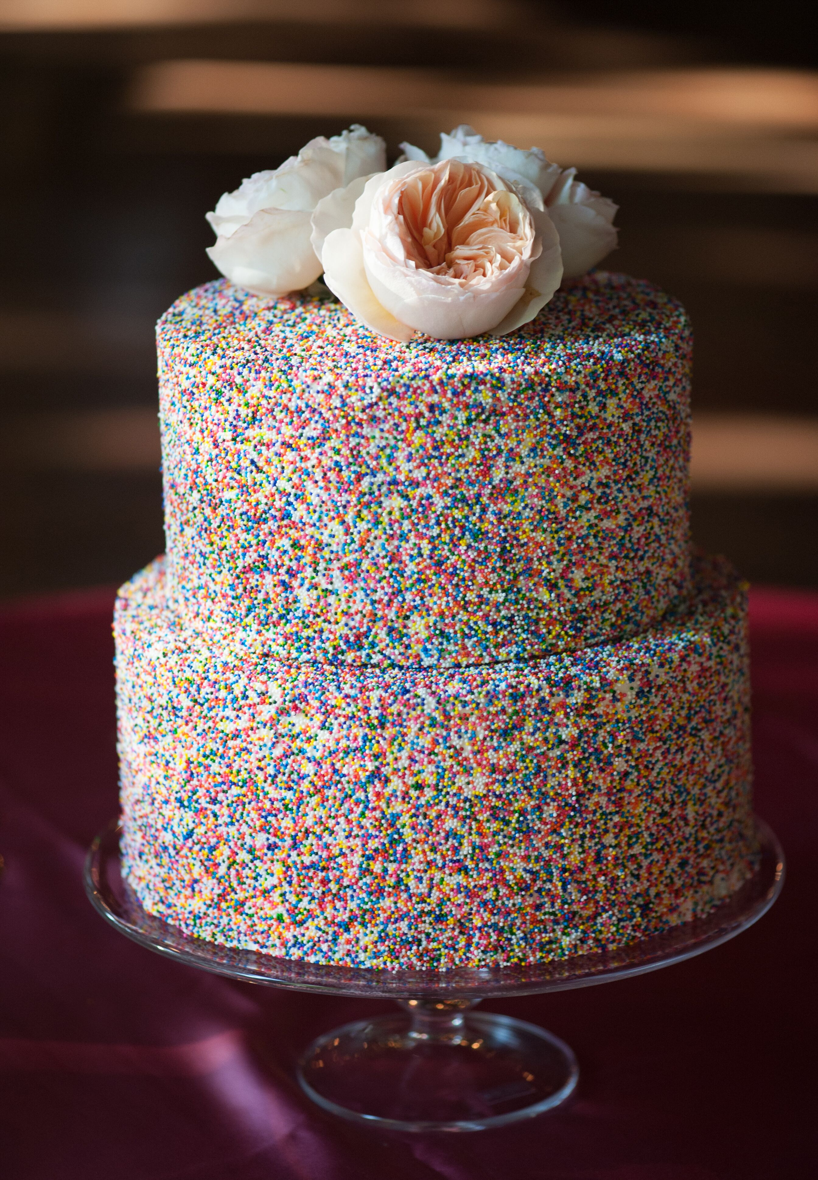 Rainbow Sprinkle Covered Wedding Cake   3755df12 124d 11e4 843f 22000aa61a3e