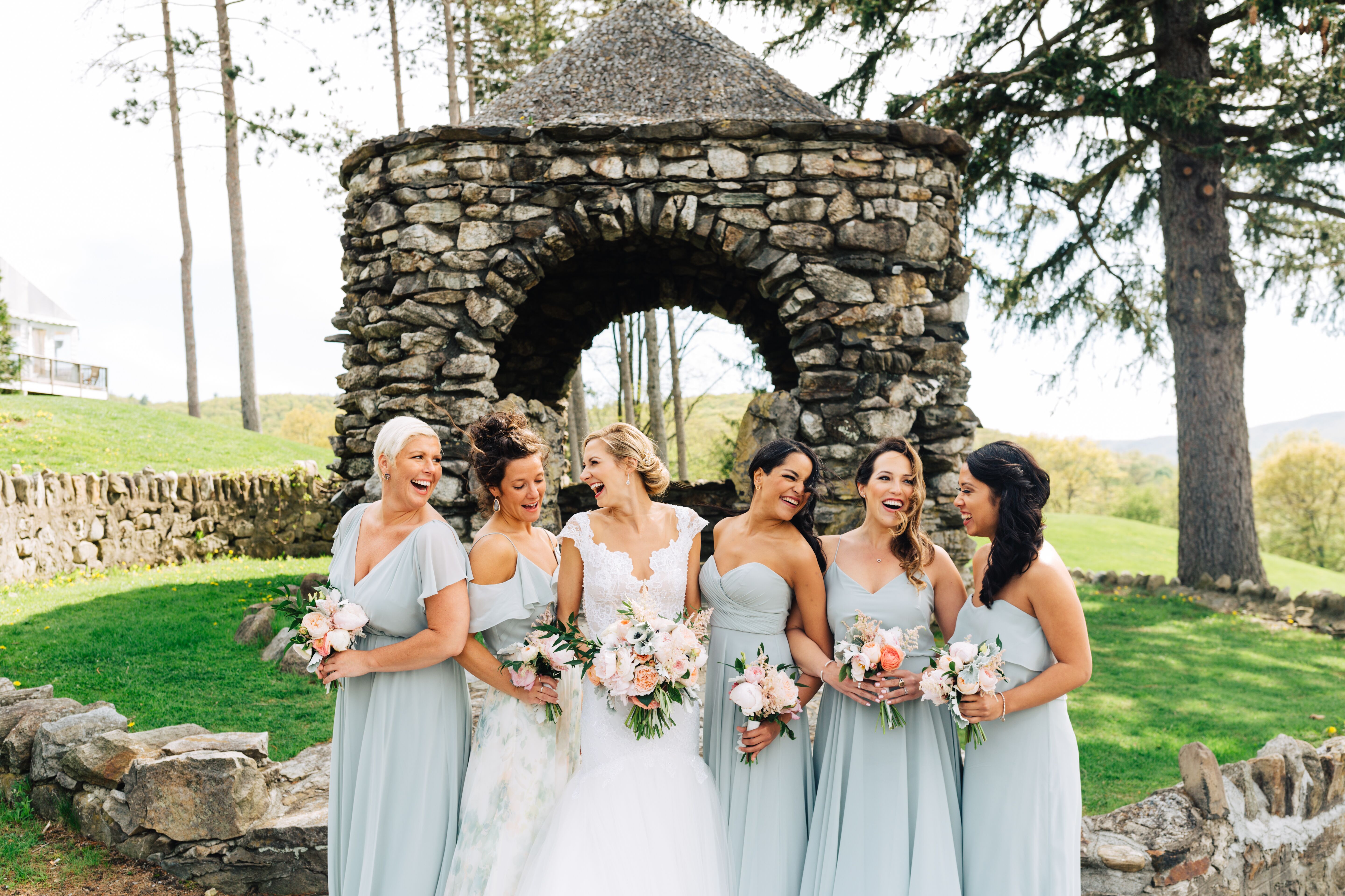 Mist blue sale bridesmaid dresses