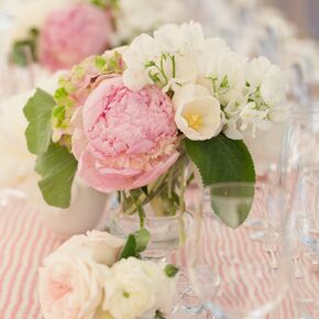 Pink Garden Rose Centerpieces