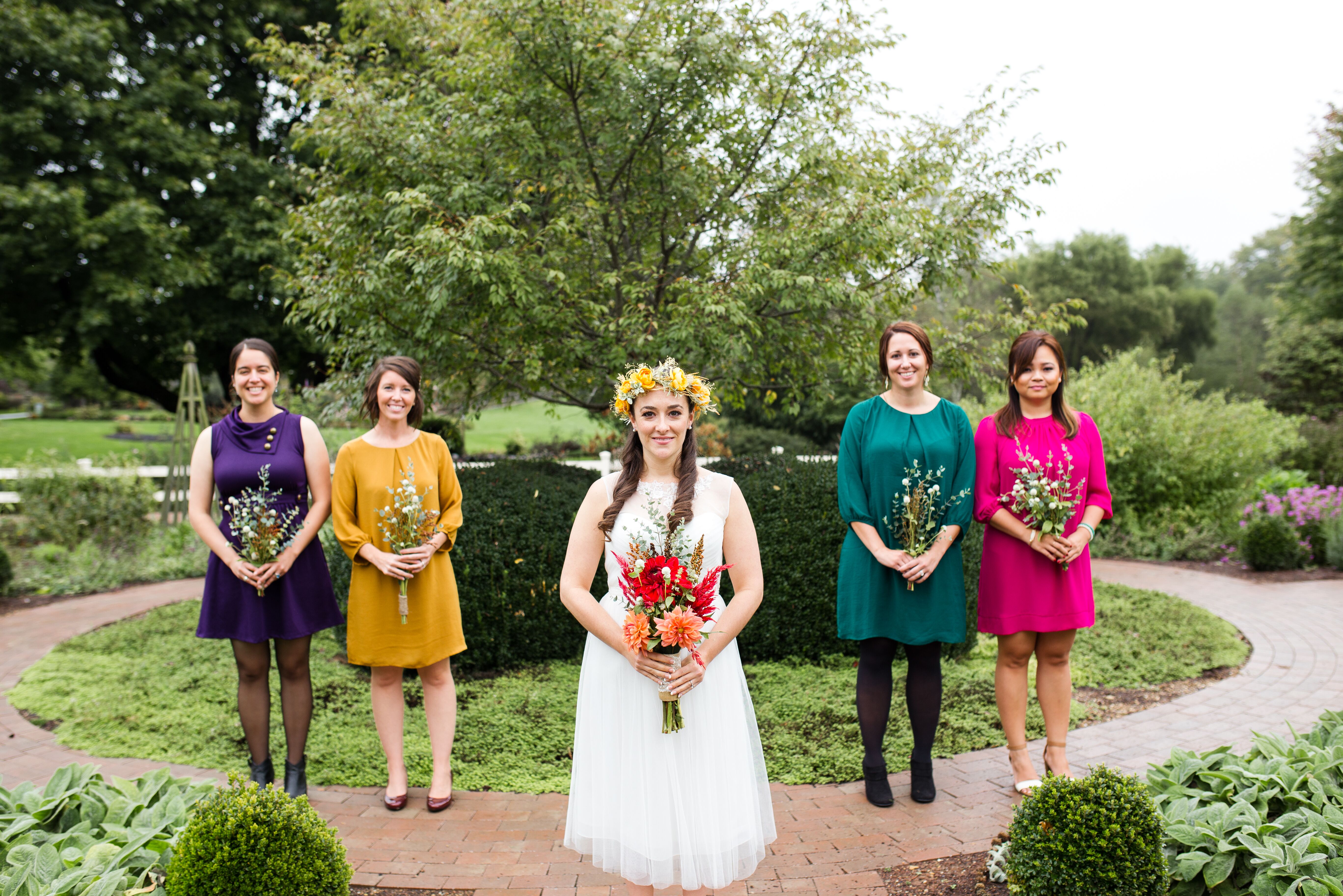 Jewel Toned Mismatched Bridesmaid Dresses 6