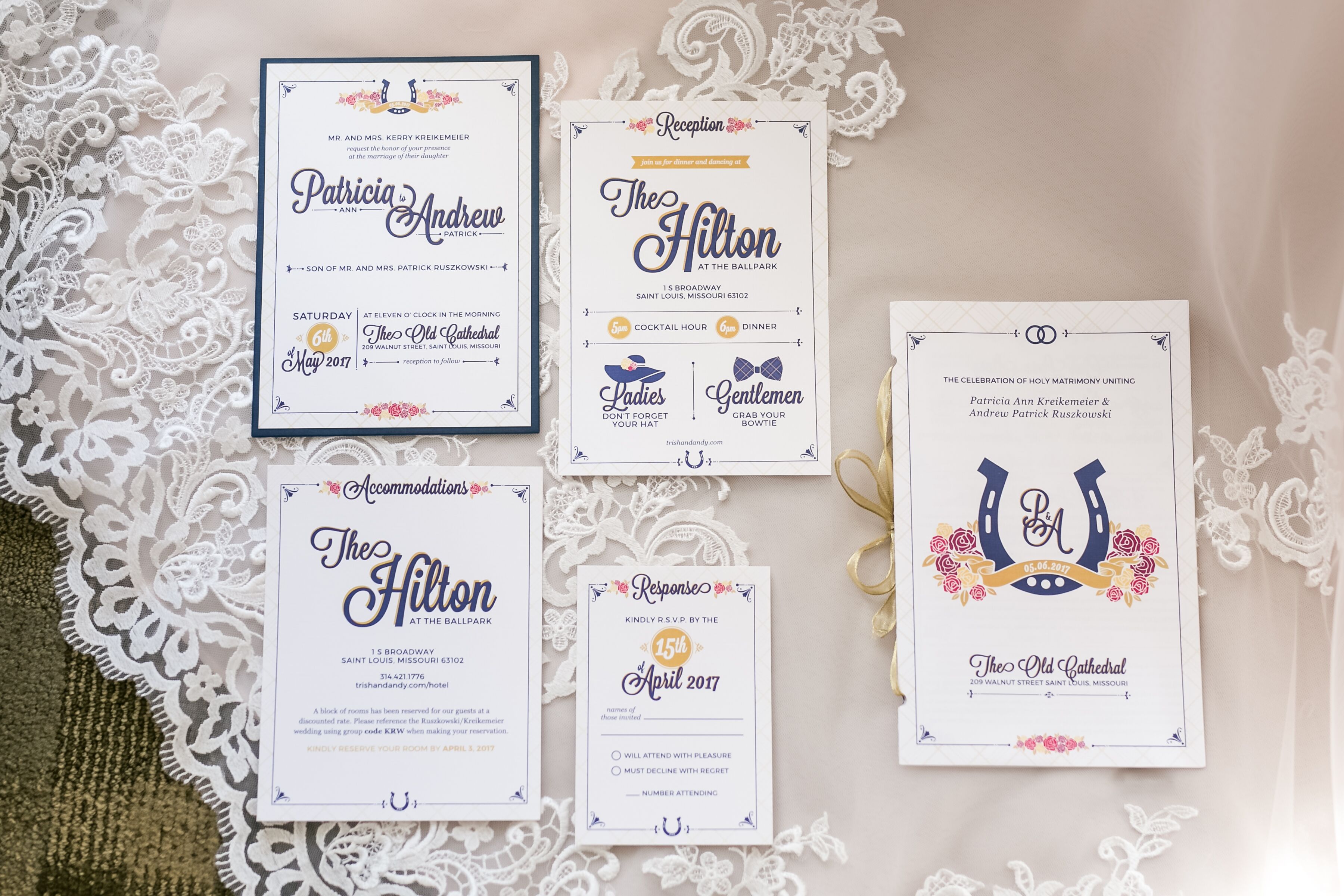 Equestrian Inspired Invitations with Pops of Blue and Purple