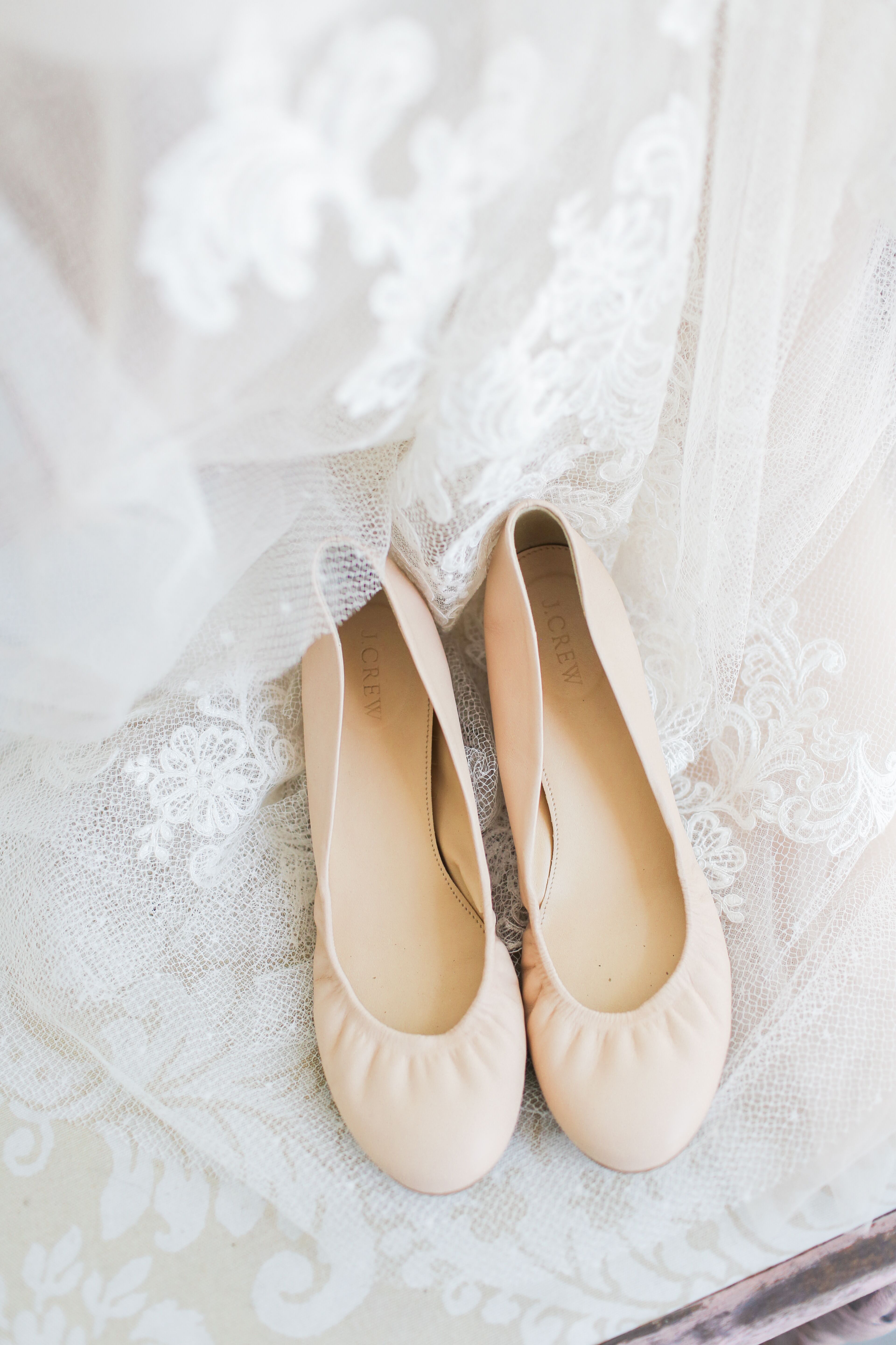 blush bridal flats