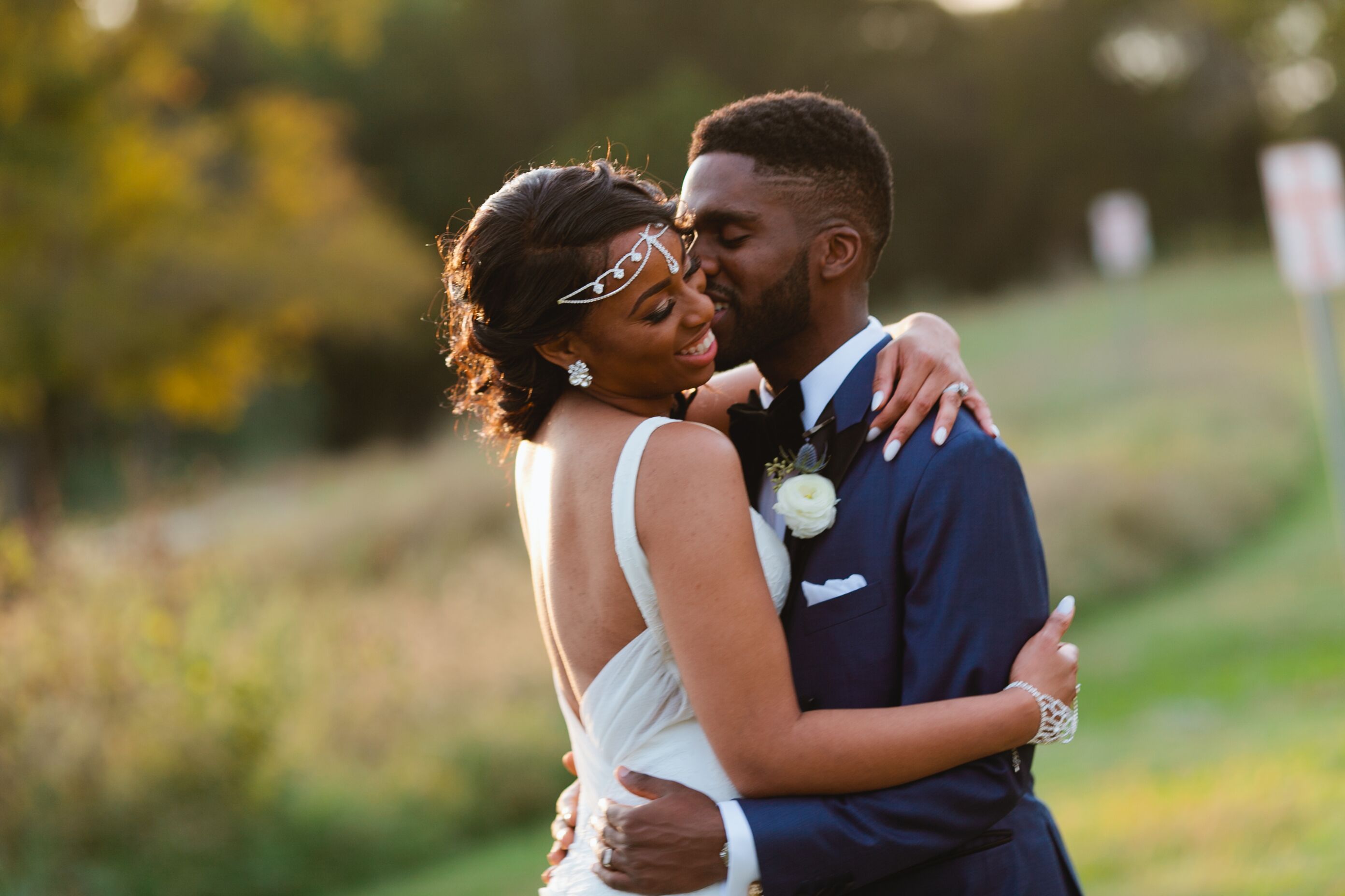 Navy blue shop wedding outfit