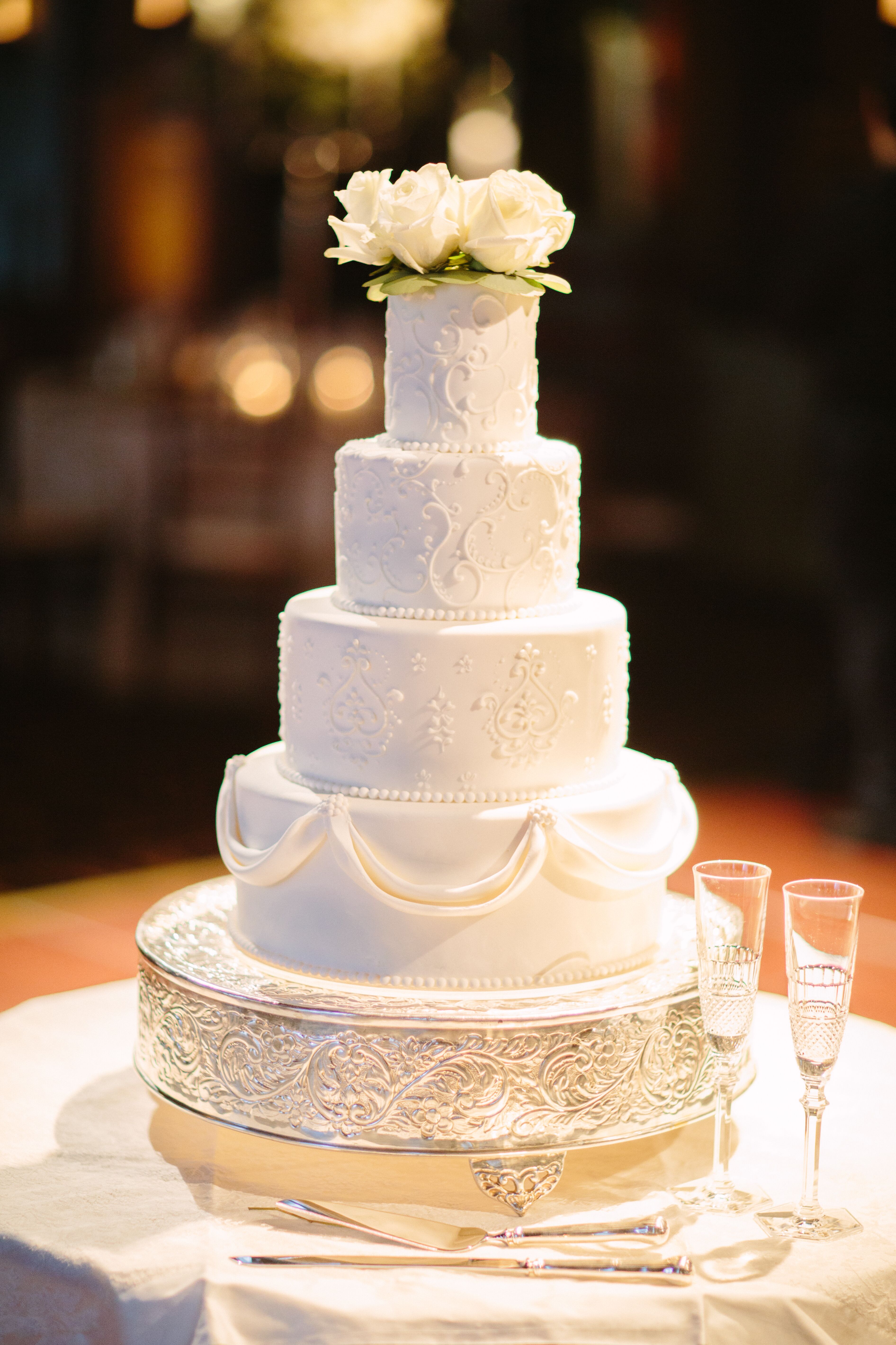 Classic White Wedding Cake With Unusual Flavors