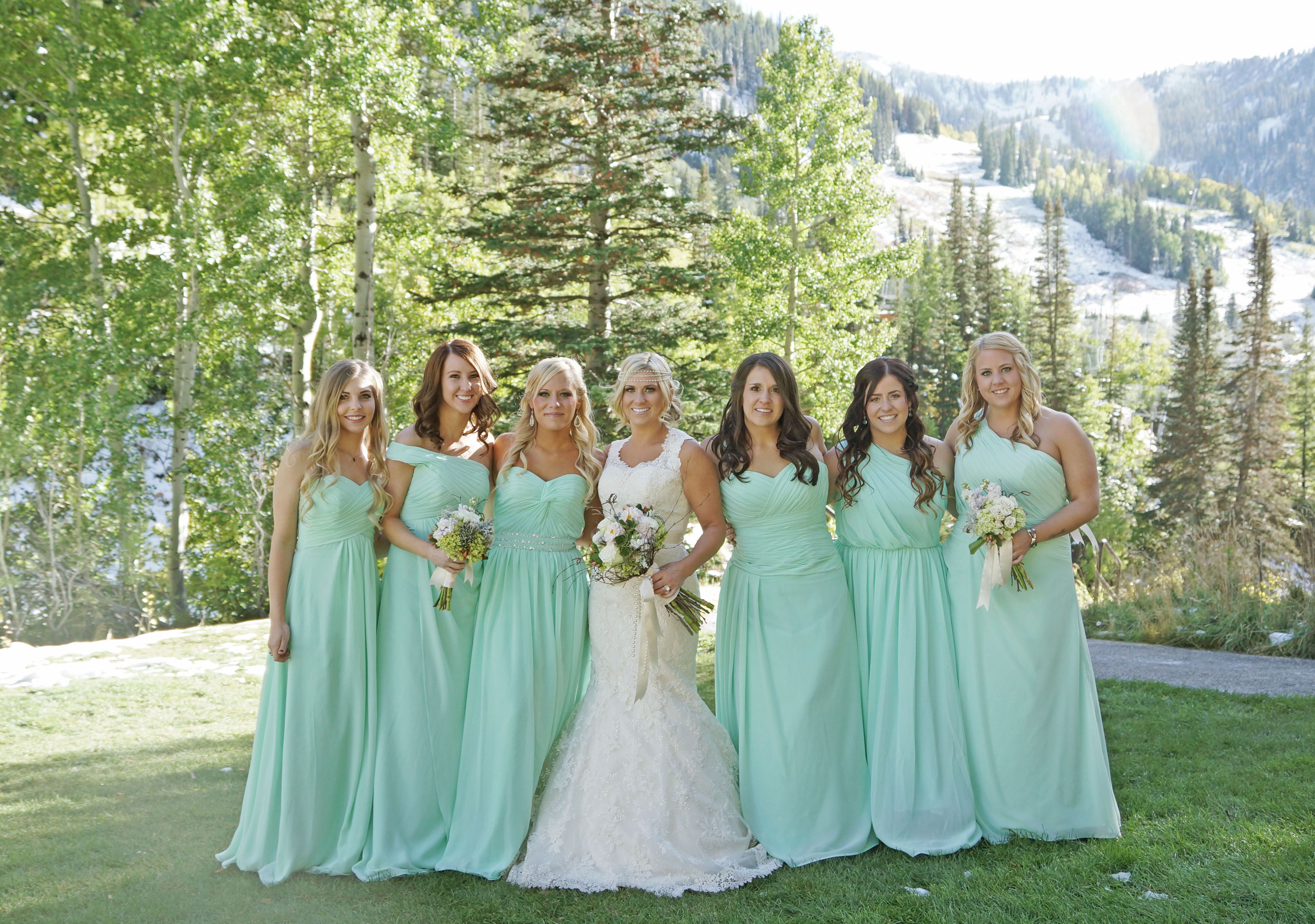 Mint long bridesmaid clearance dresses