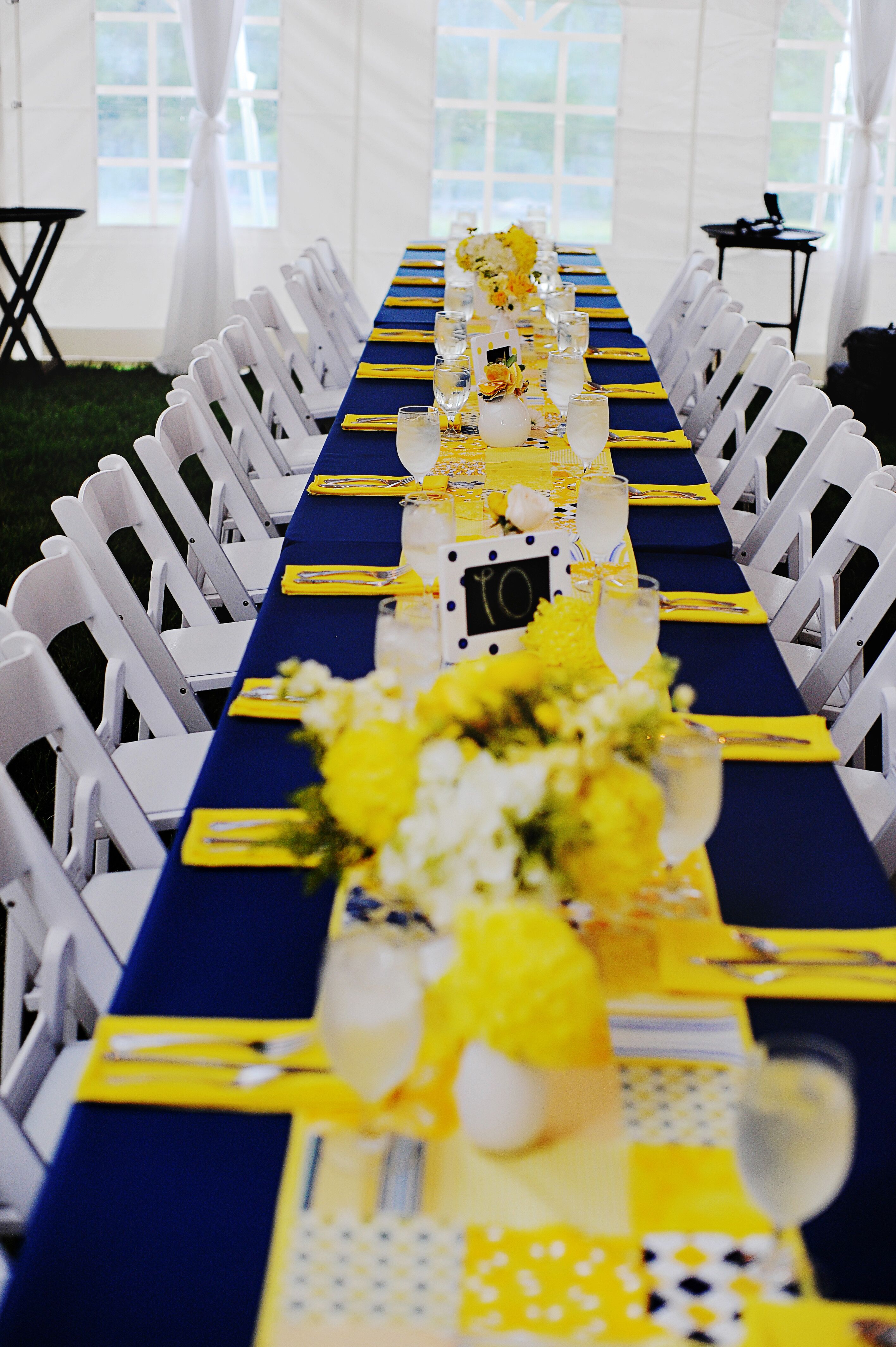 Yellow Party Decorations Navy and Yellow Reception Decor