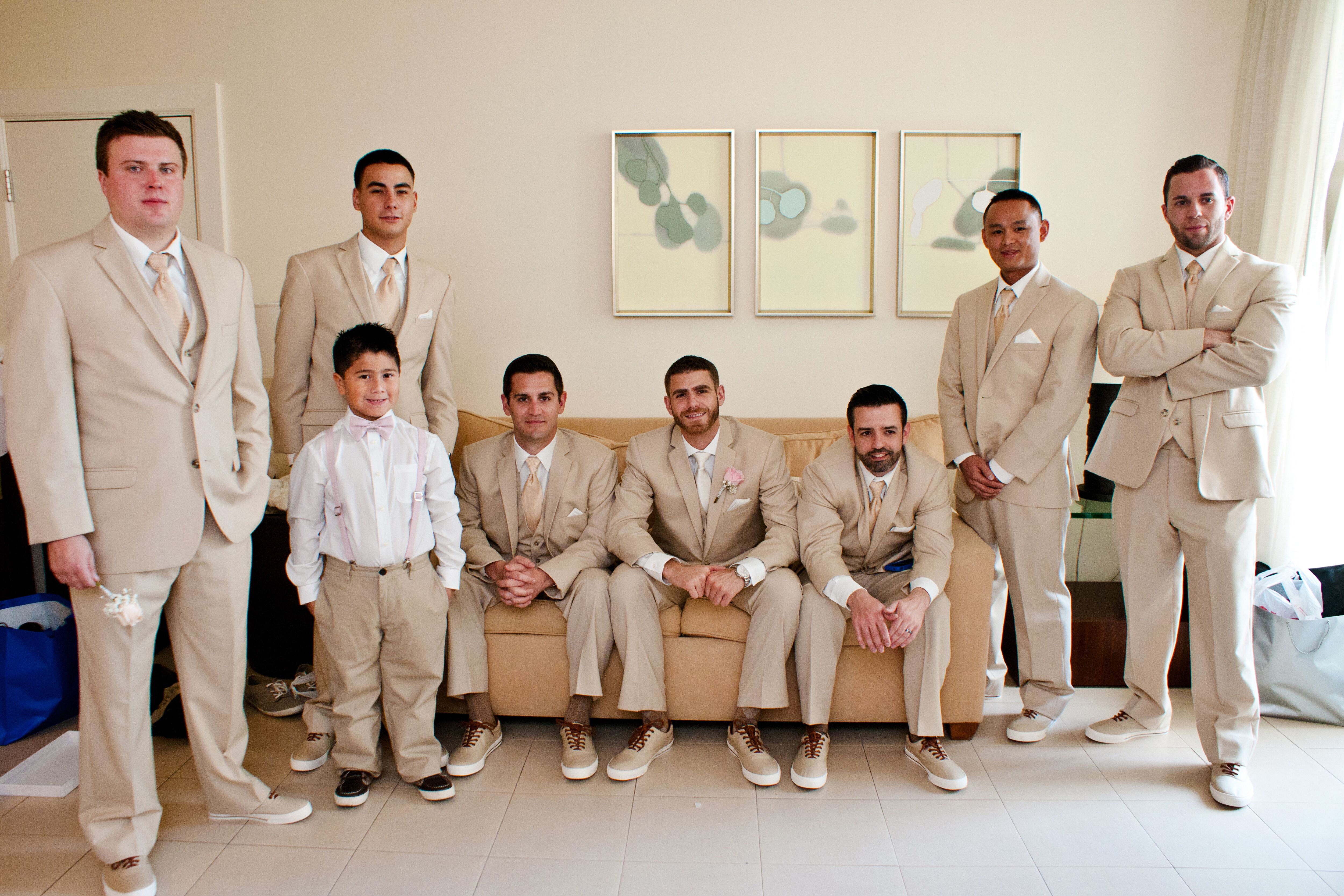 Champagne groomsmen attire sale