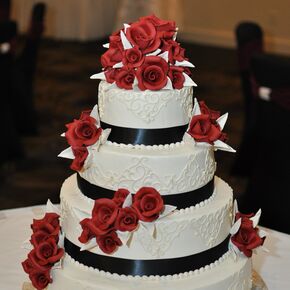 White Calla Lily and Red Rose Bridal Bouquet