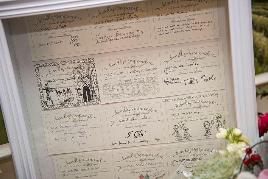 Display With Response Cards From Guests