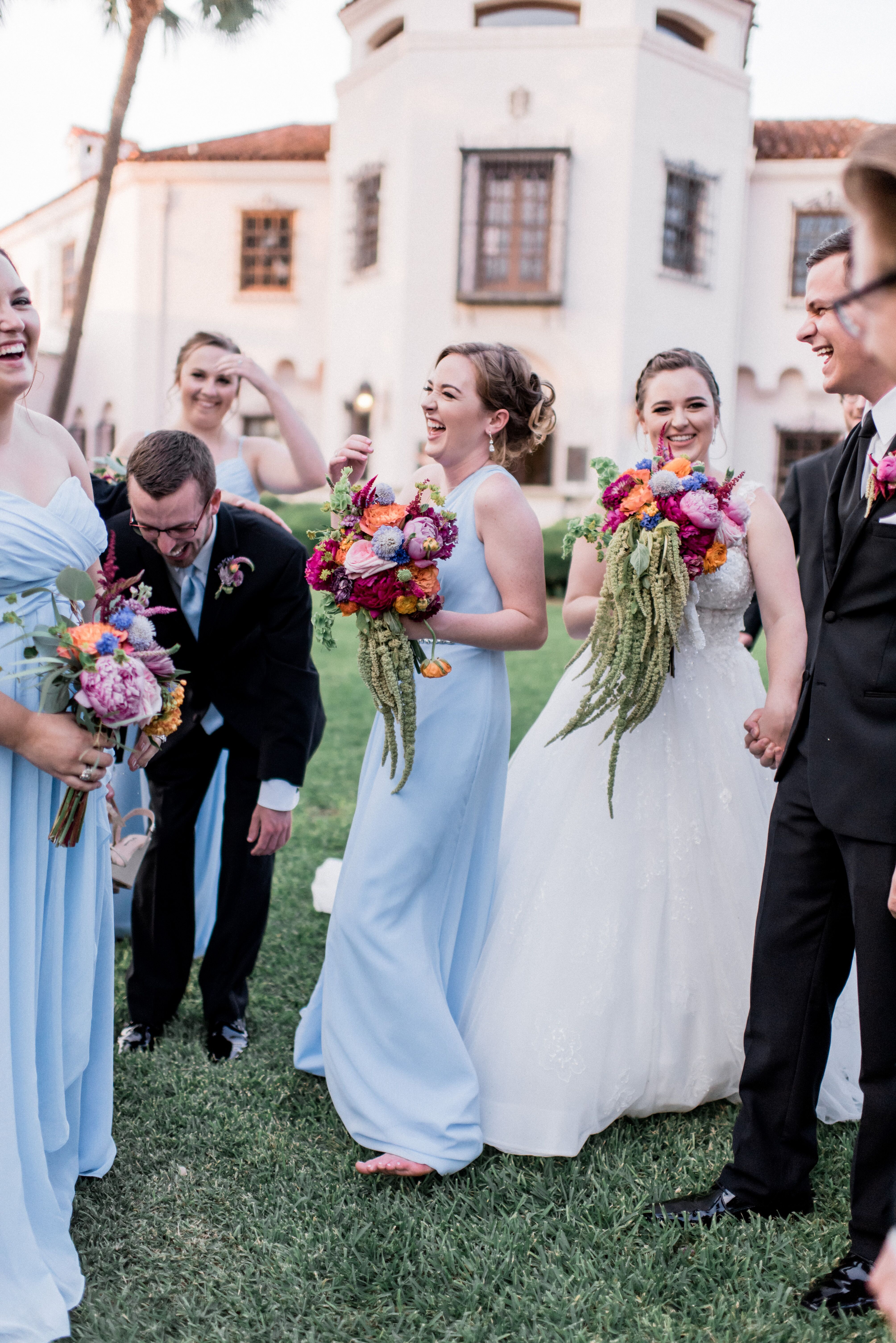 blue and black wedding dress