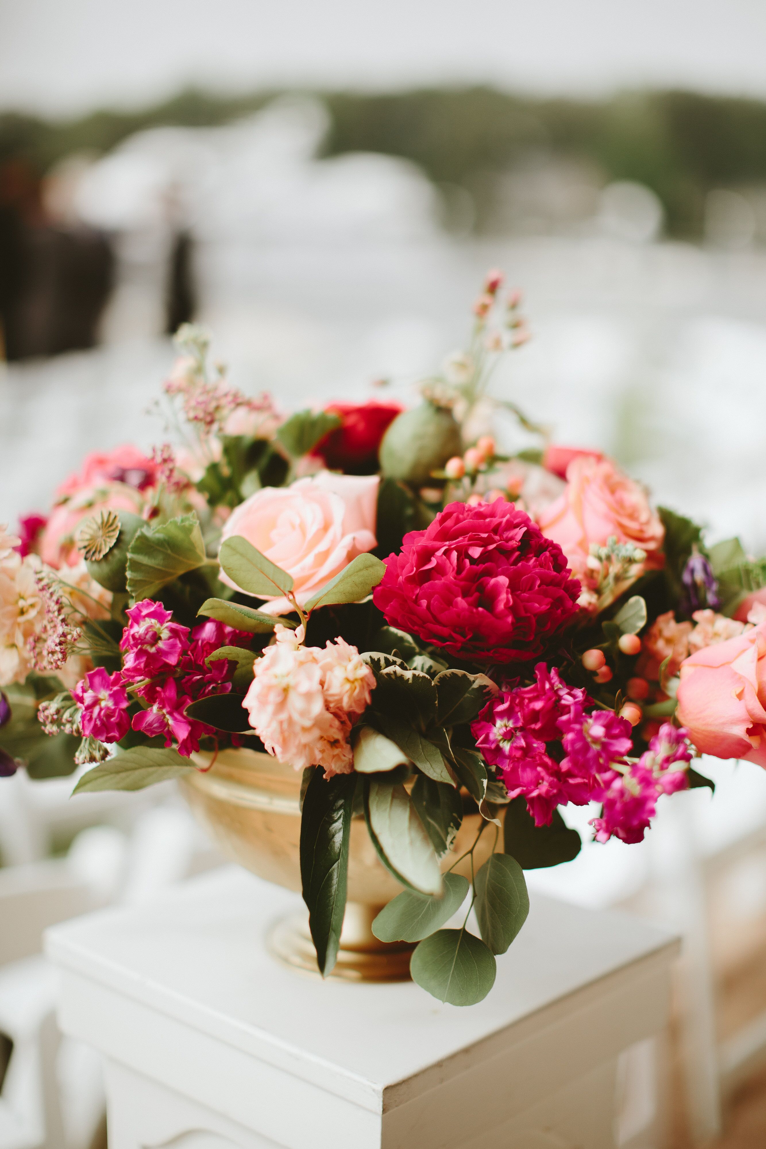 Classic Pink Hydrangea and Rose Flower Arrangement