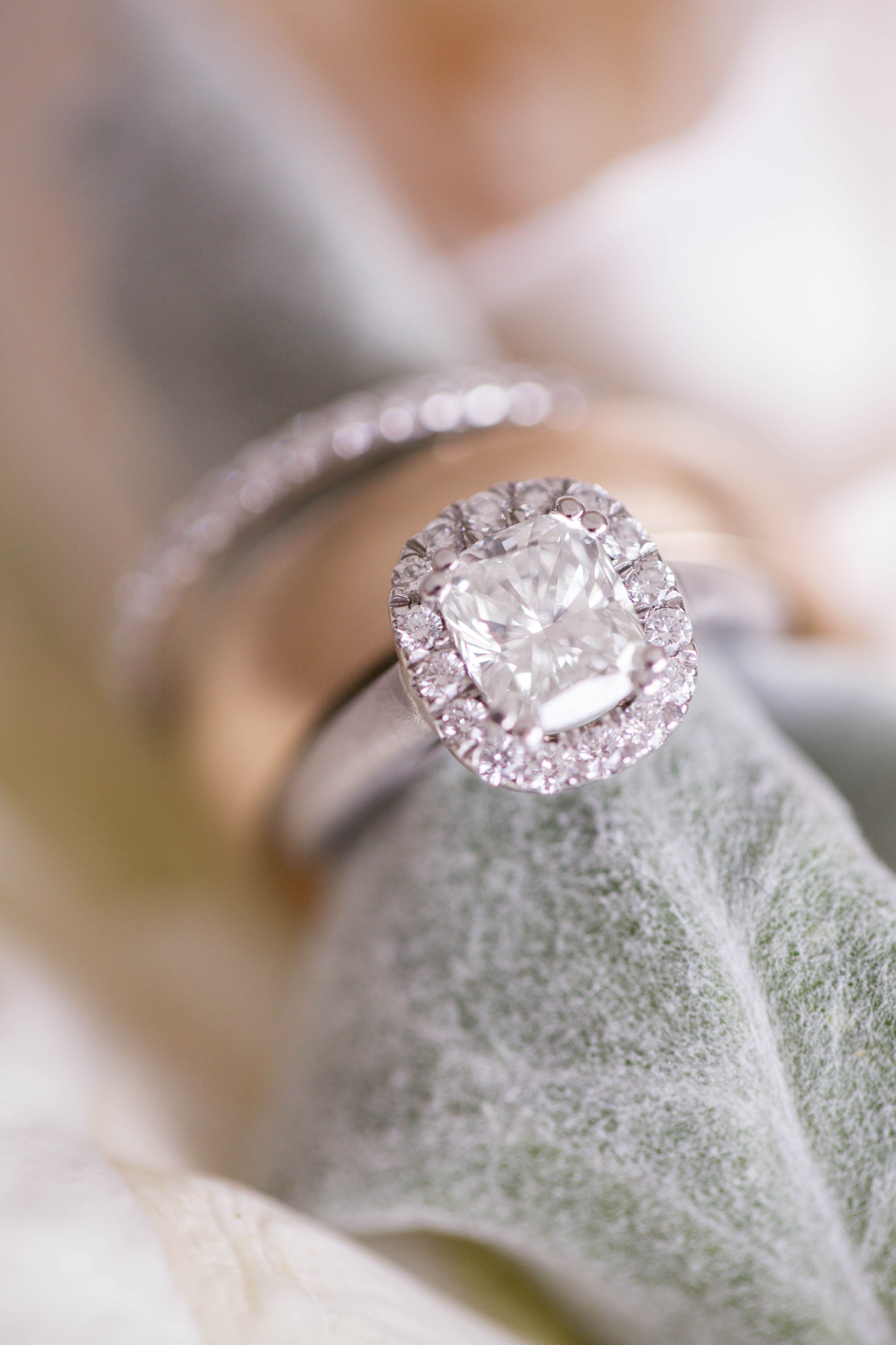 Elongated Cushion-Cut Diamond Engagement Ring