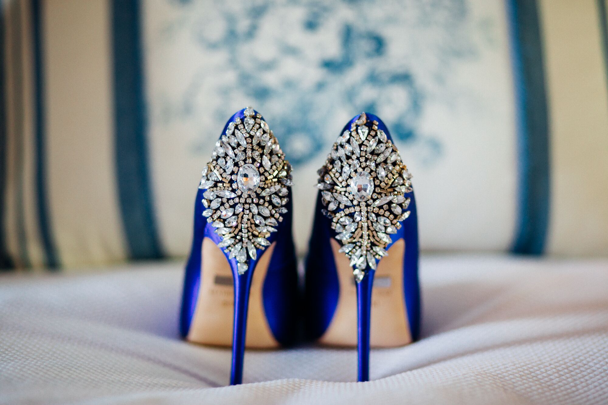 Blue Embellished Badgley Mischka Heels
