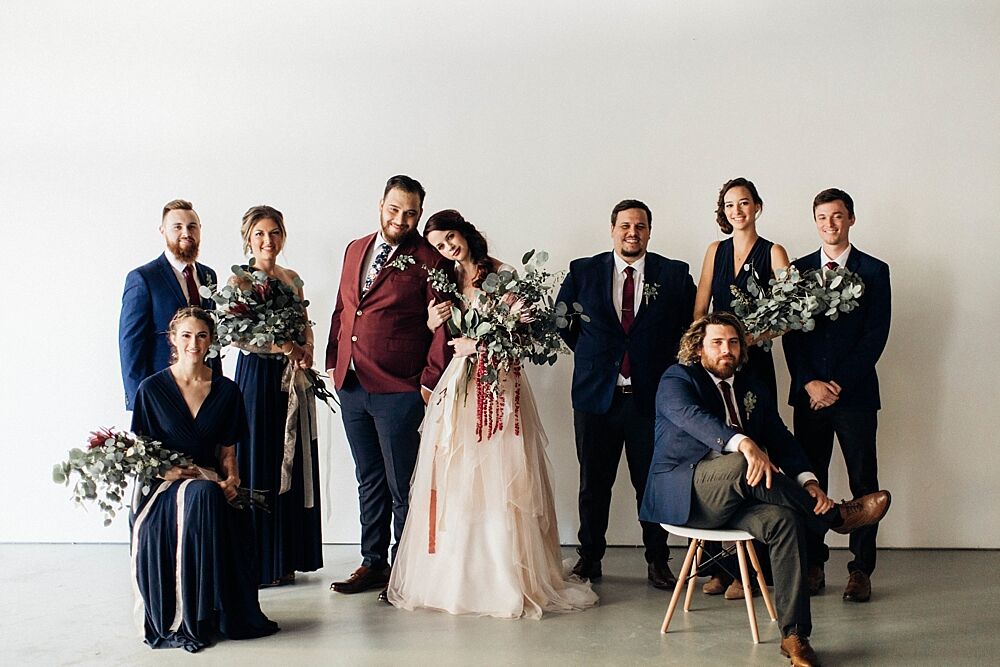 Burgundy and outlet black wedding party