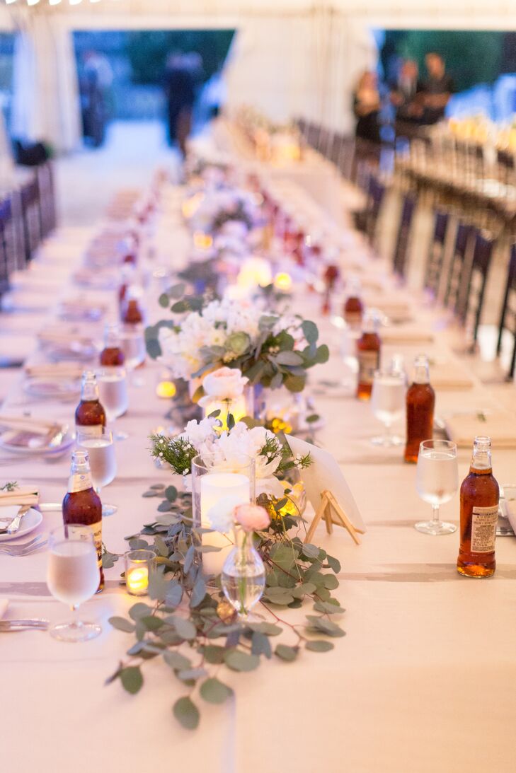 Natural Tablescape With Eucalyptus and Candles