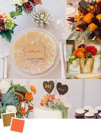 Copper and persimmon wedding colors 