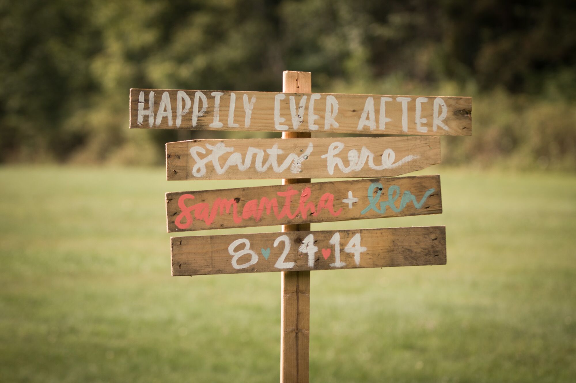 Rustic Wooden Ceremony Welcome Sign