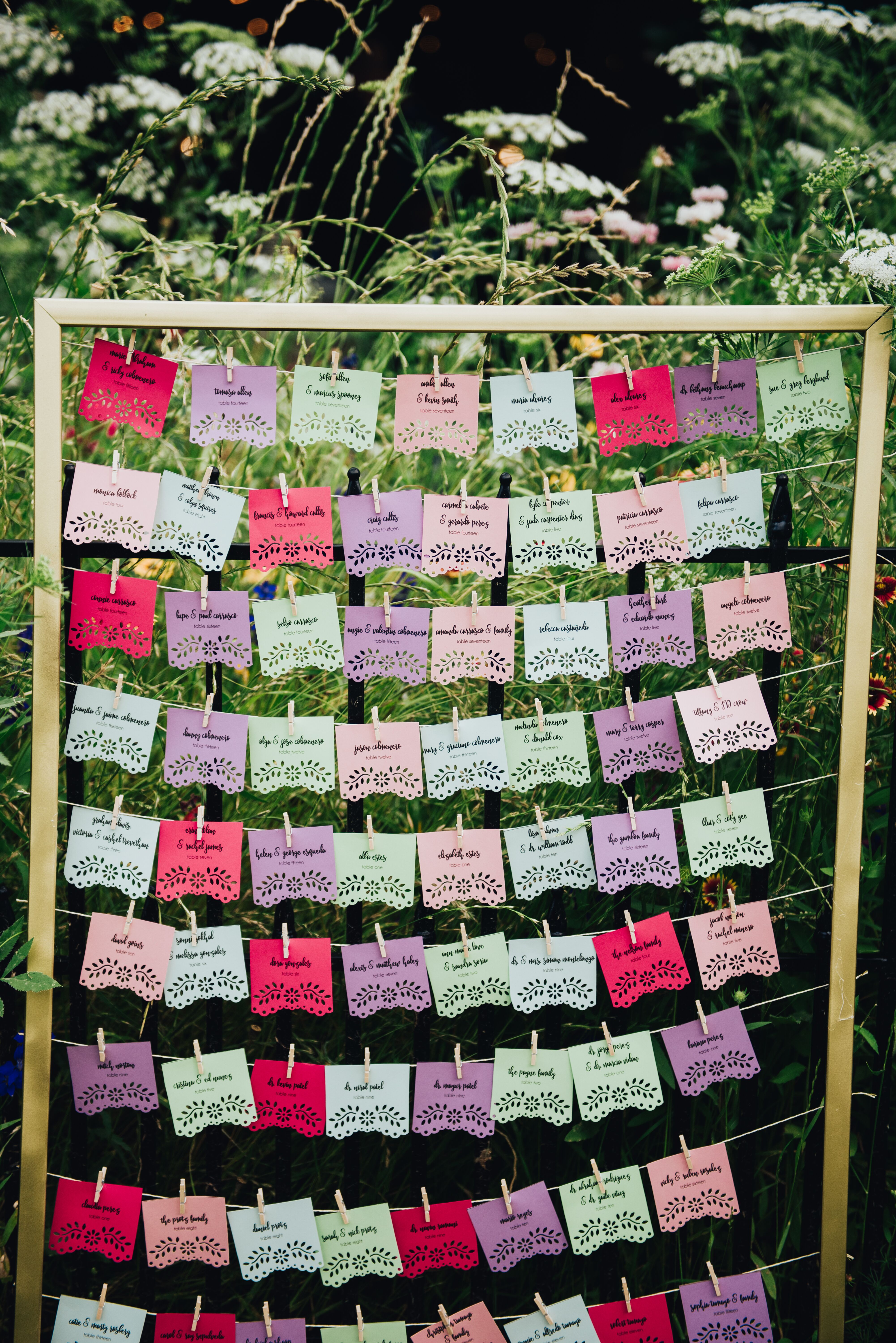 Colorful Escort Cards